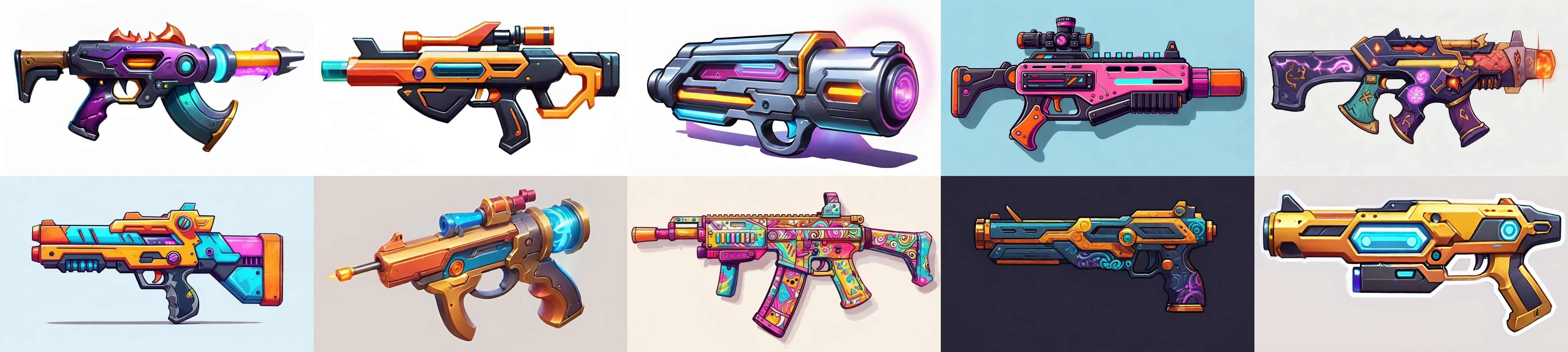 GunWeapon bundle 11 pack 100 fbx Low-poly 3D model_2