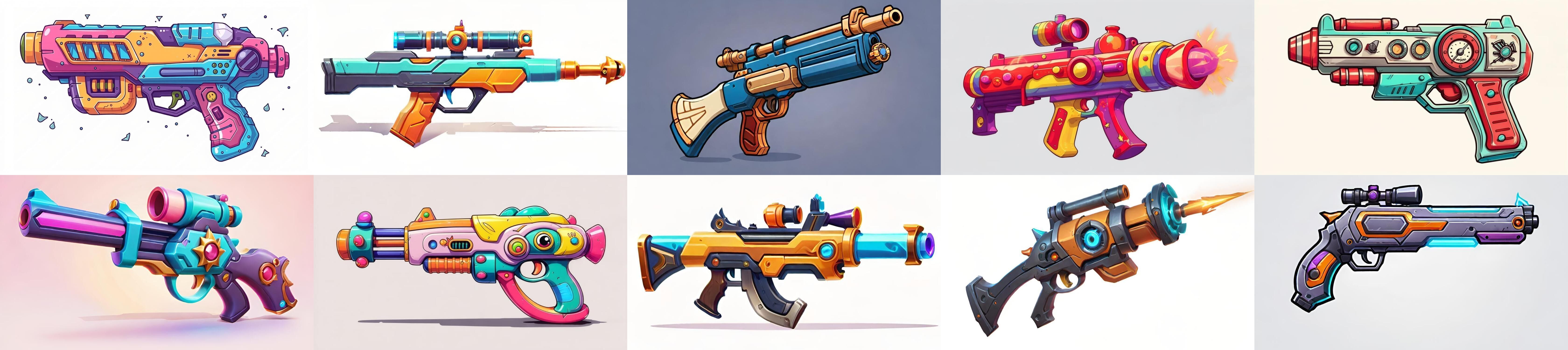 GunWeapon bundle 11 pack 100 fbx Low-poly 3D model_10