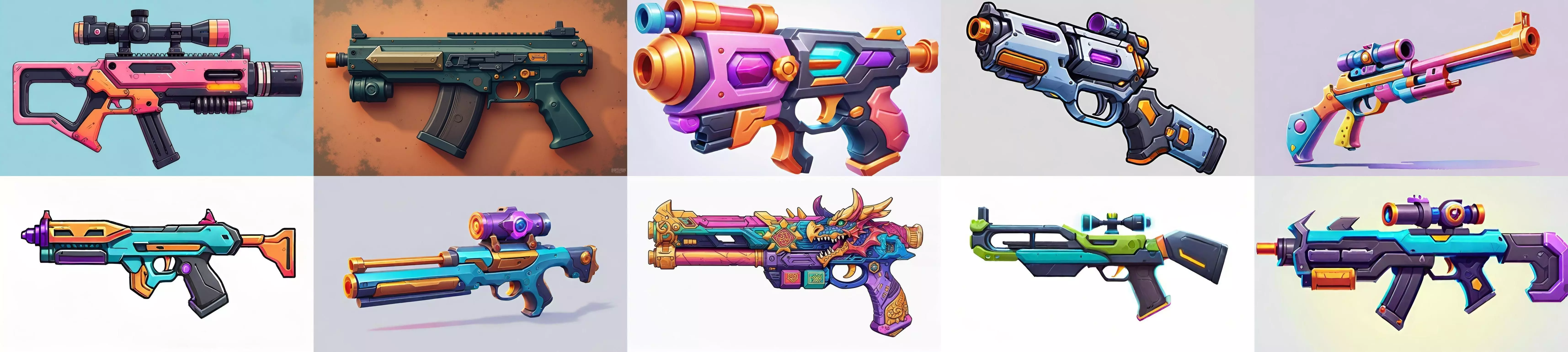 GunWeapon bundle 11 pack 100 fbx Low-poly 3D model_0