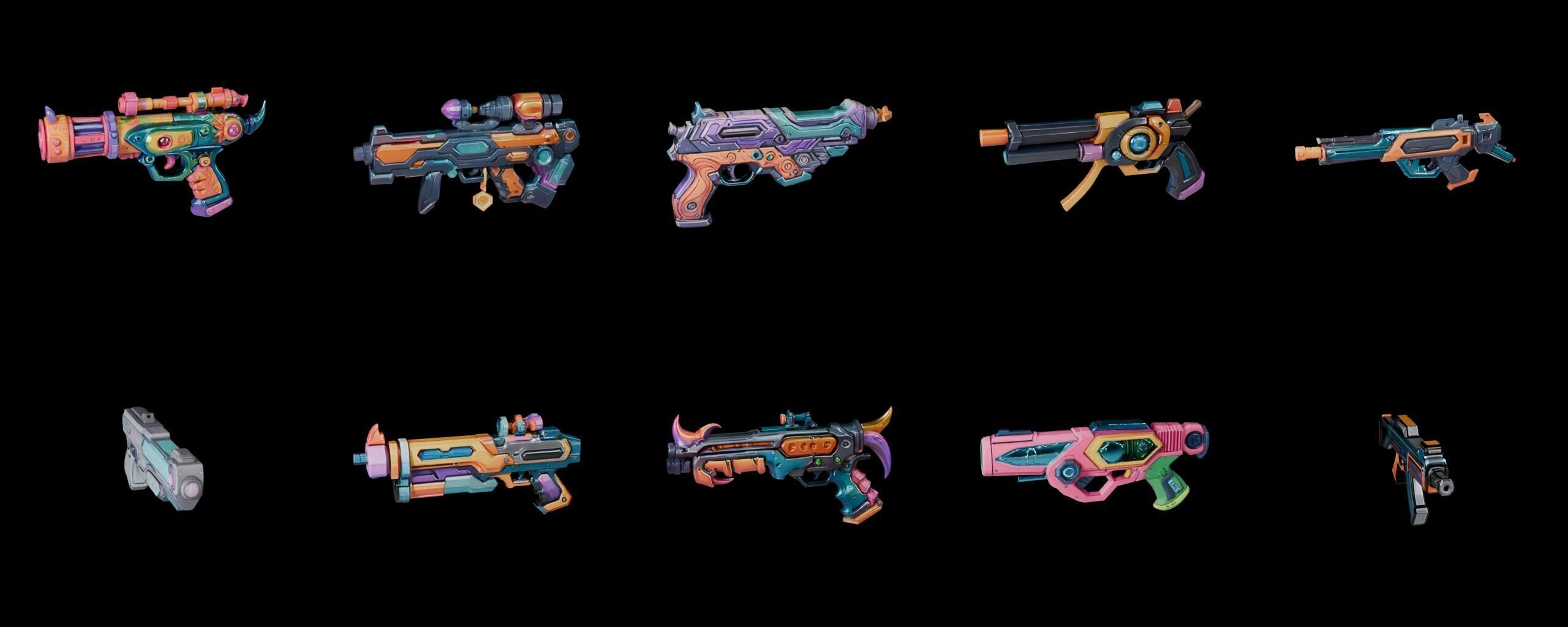 GunWeapon bundle 11 pack 100 fbx Low-poly 3D model_7