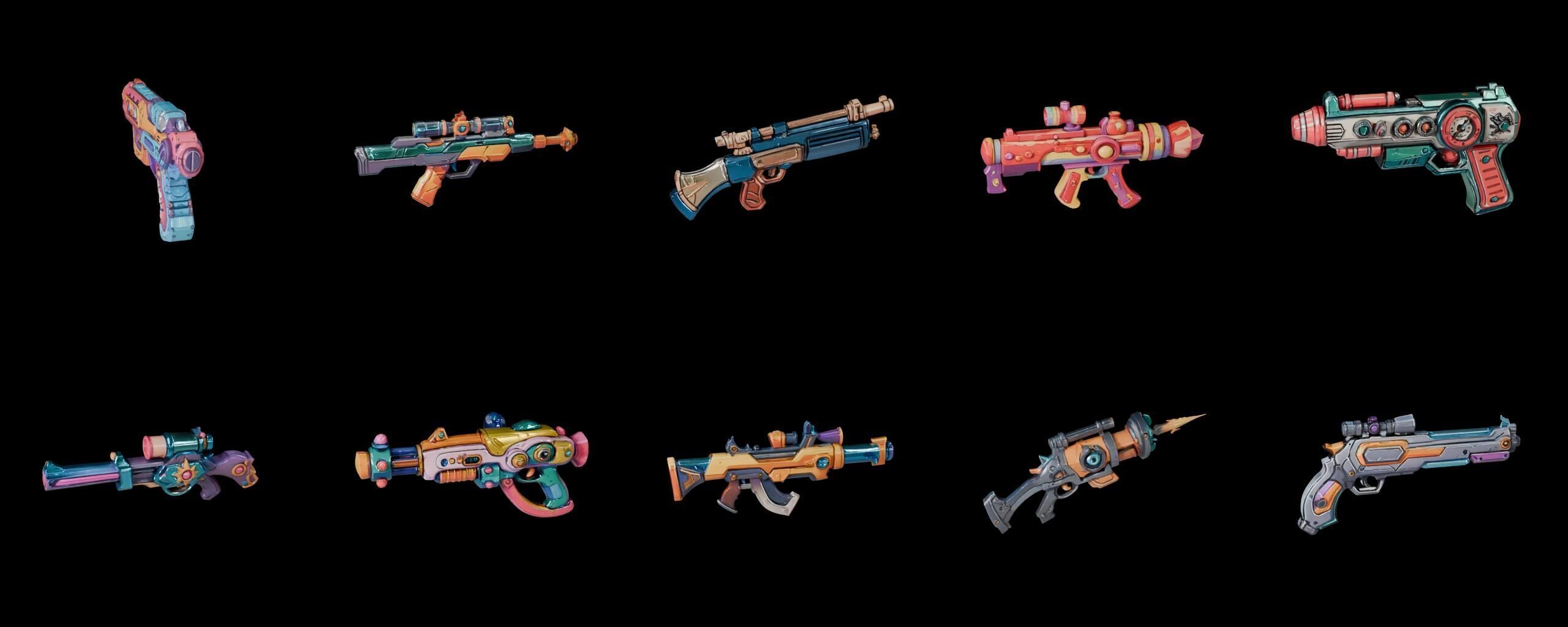 GunWeapon bundle 11 pack 100 fbx Low-poly 3D model_11