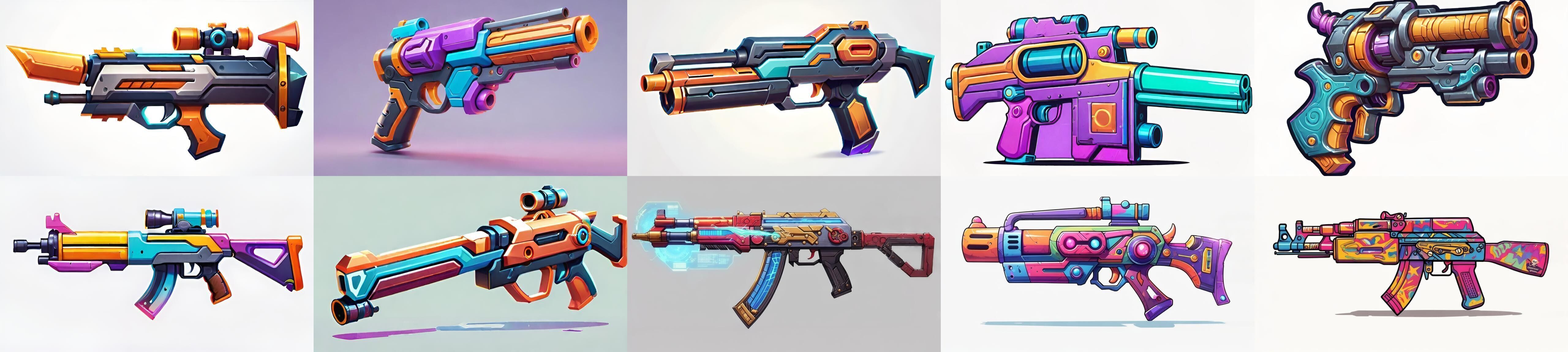 GunWeapon bundle 11 pack 100 fbx Low-poly 3D model_8