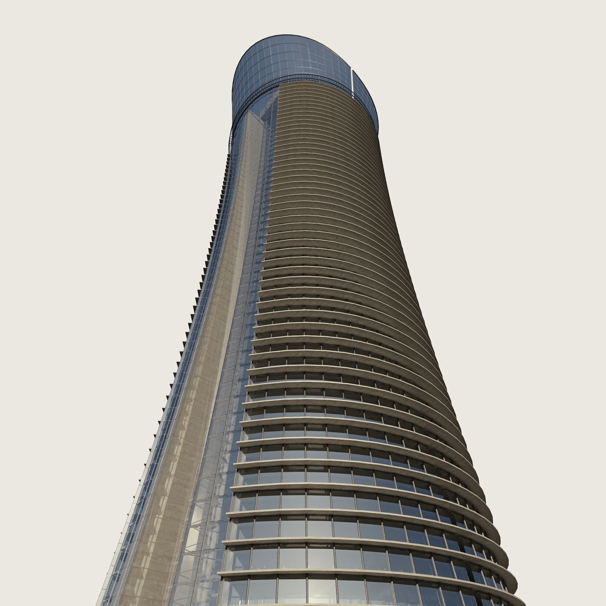 Building Skyscraper City Town Downtown Street Futuristic Utopia Low-poly 3D model_6