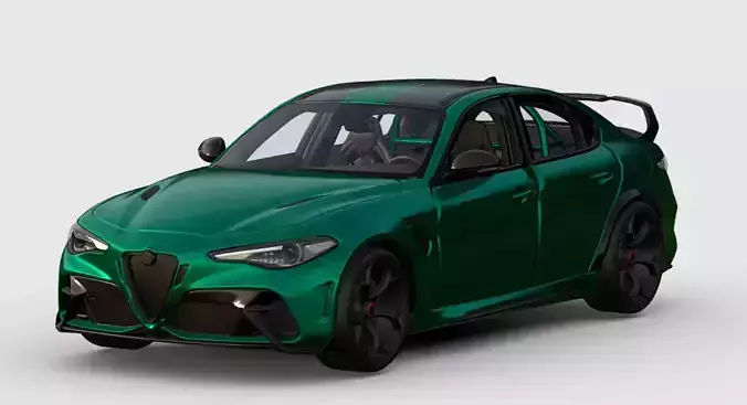 High Poly 3D-Car inspired by Alfa Romeo Giulia 3D model