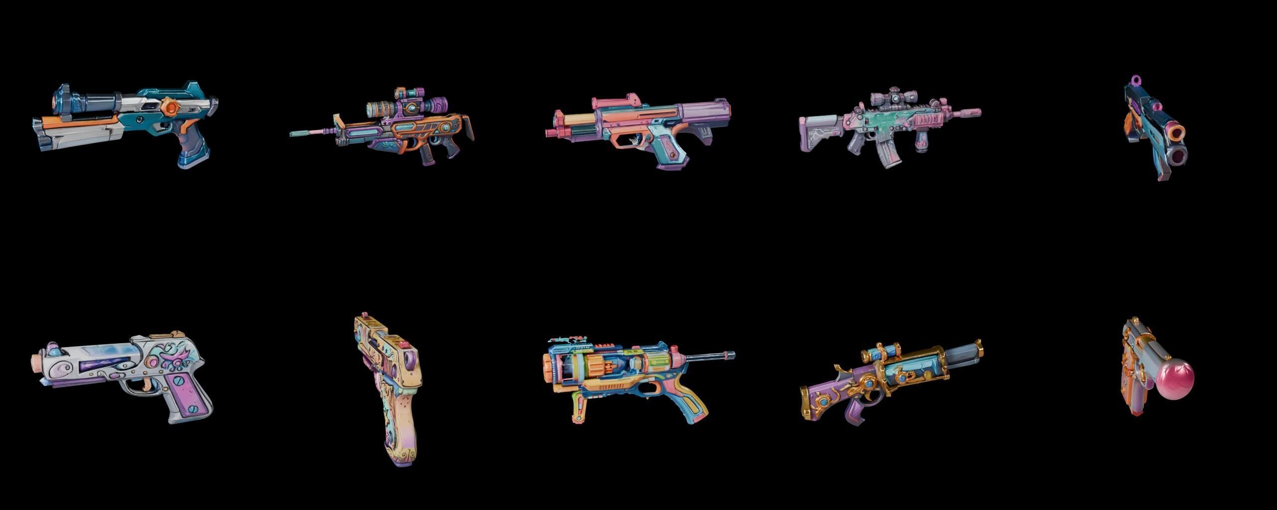 GunWeapon bundle 1 pack 100 fbx Low-poly 3D model_19
