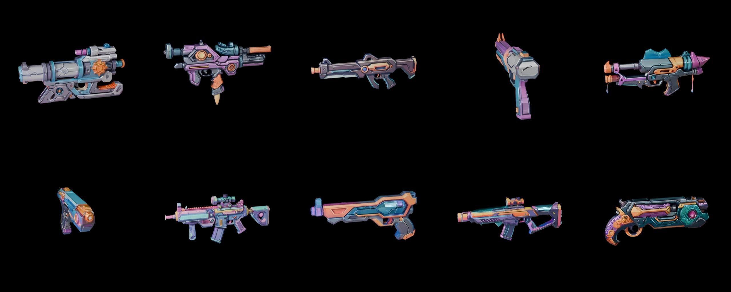 GunWeapon bundle 1 pack 100 fbx Low-poly 3D model_11