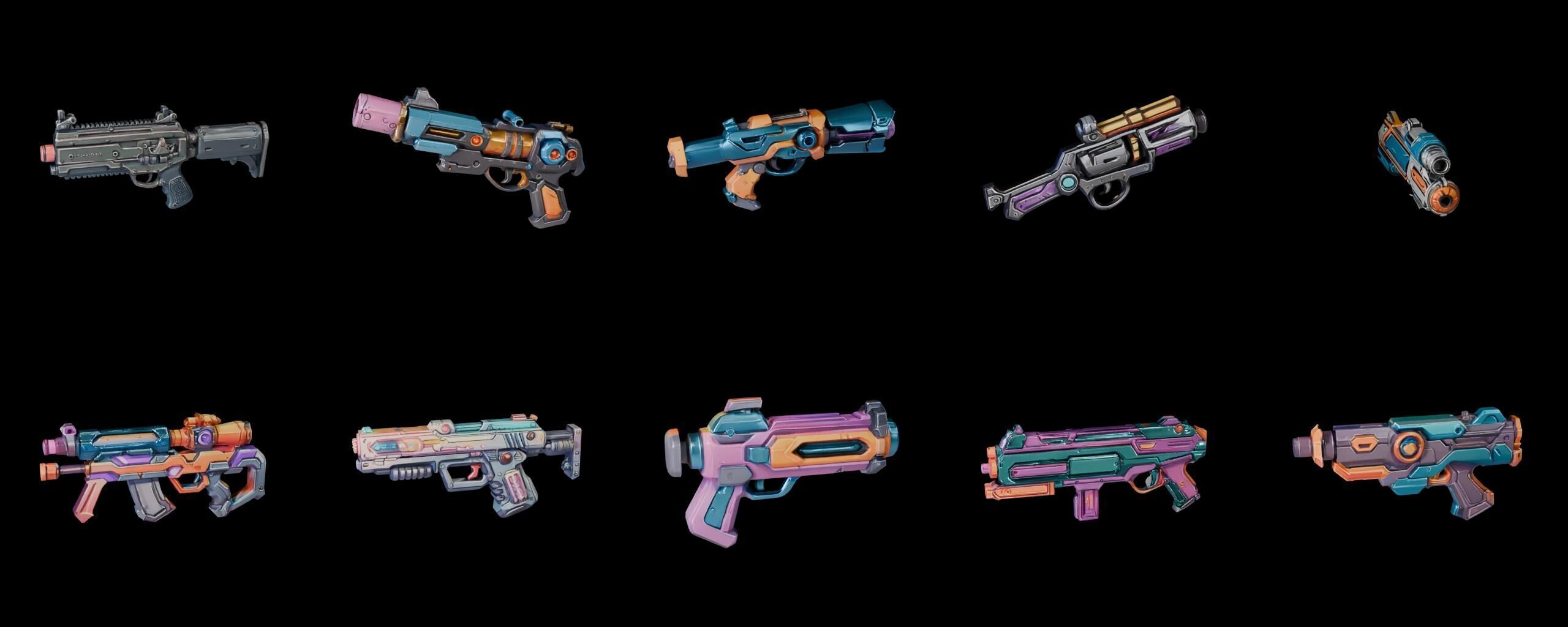 GunWeapon bundle 1 pack 100 fbx Low-poly 3D model_5