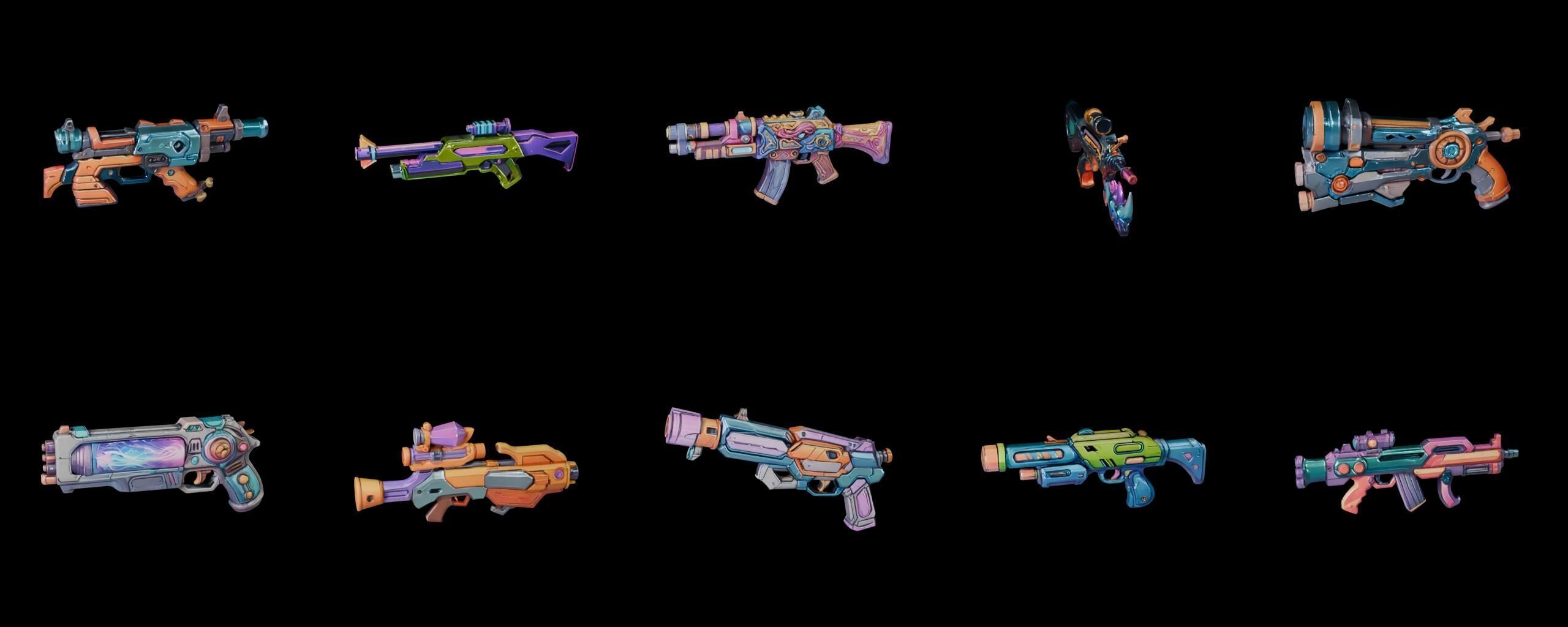 GunWeapon bundle 1 pack 100 fbx Low-poly 3D model_3