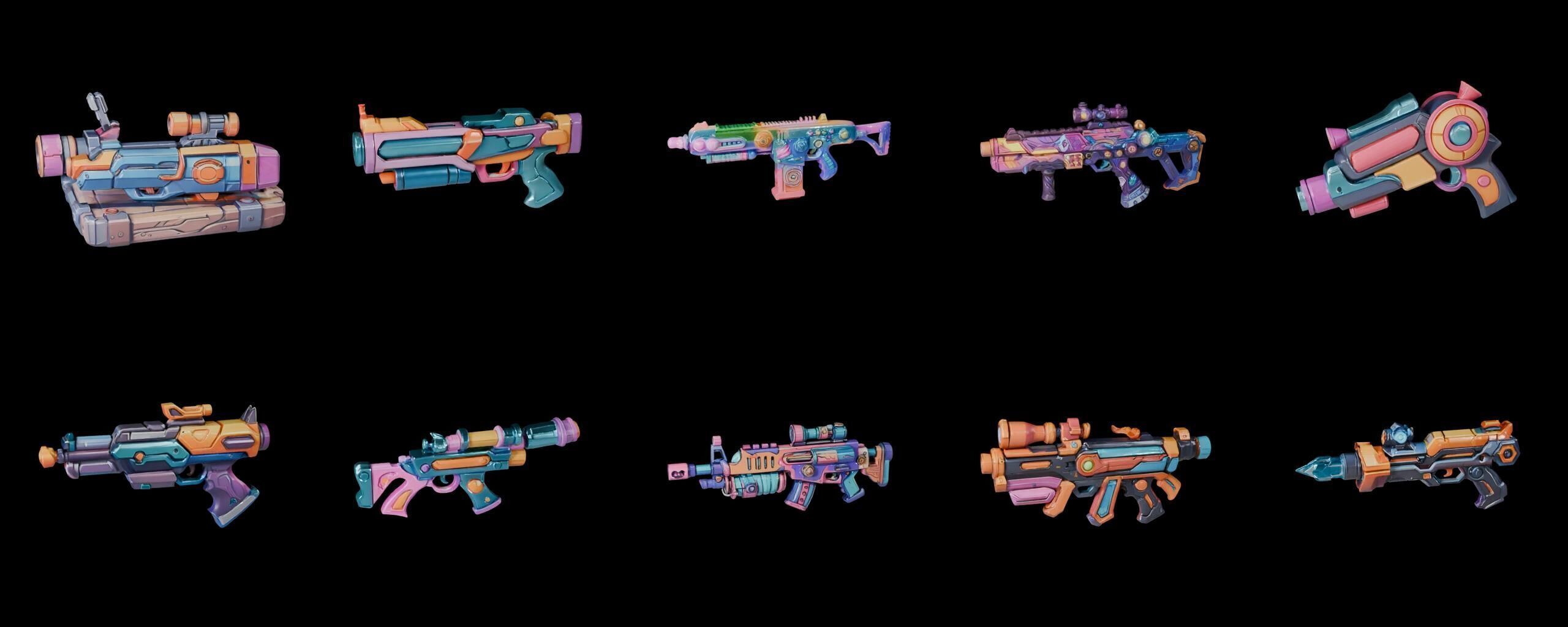 GunWeapon bundle 1 pack 100 fbx Low-poly 3D model_13