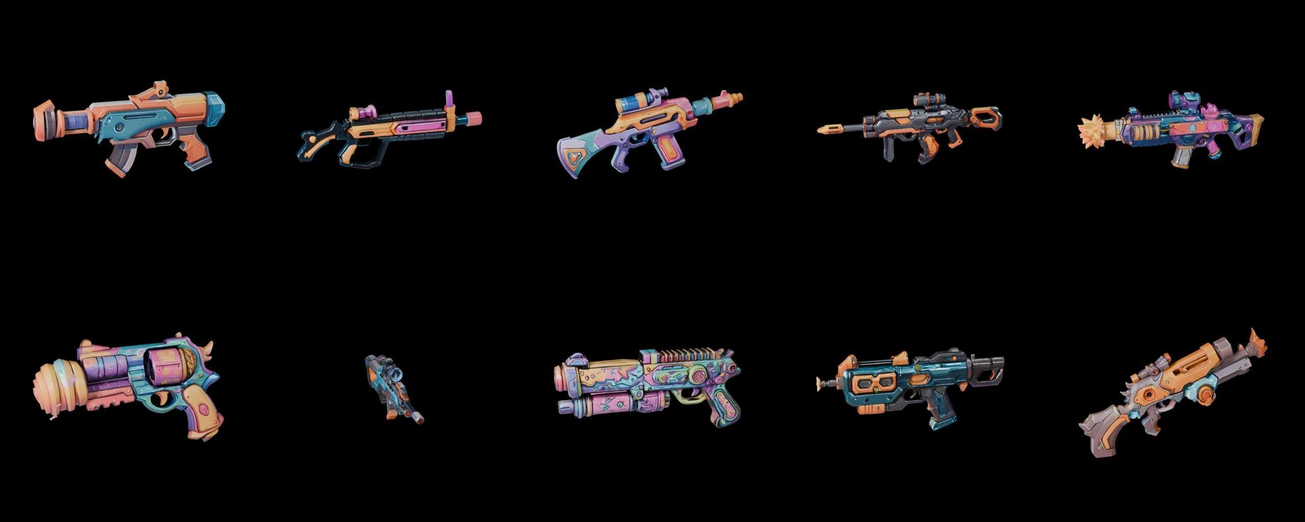 GunWeapon bundle 1 pack 100 fbx Low-poly 3D model_17