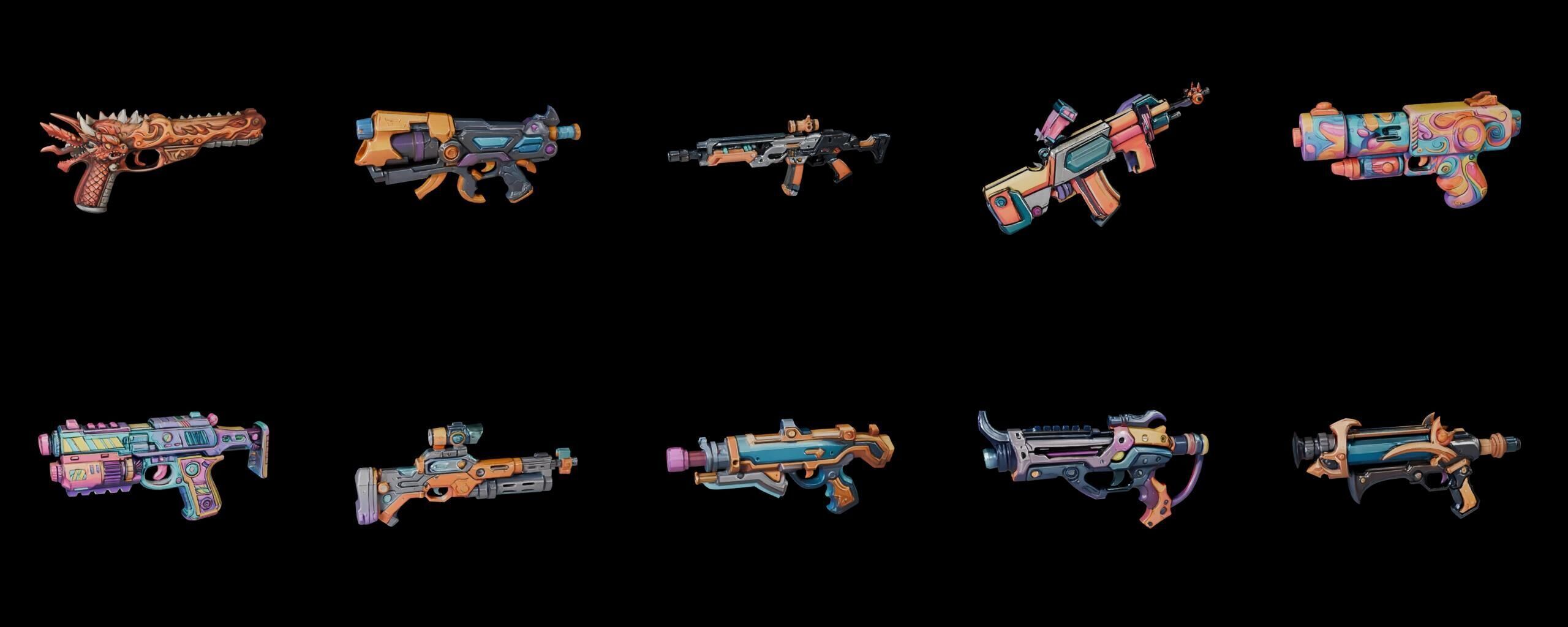 GunWeapon bundle 1 pack 100 fbx Low-poly 3D model_1
