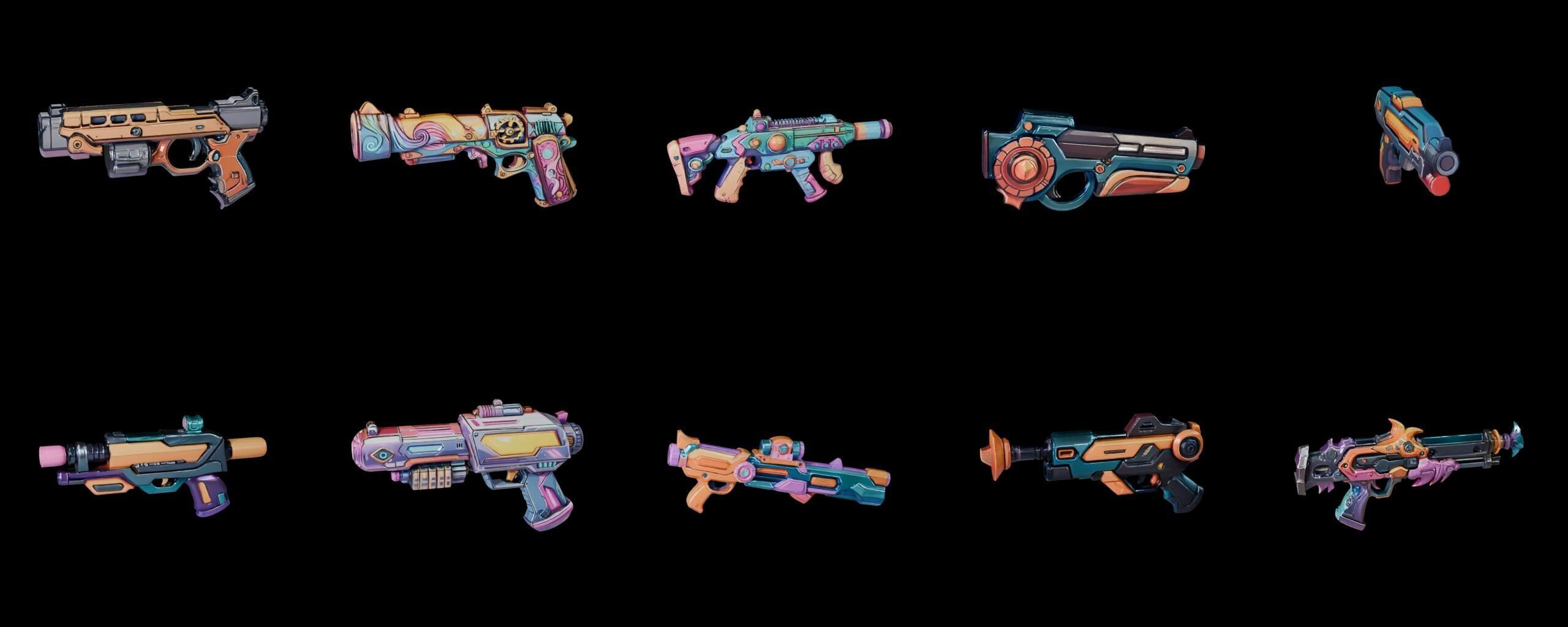 GunWeapon bundle 1 pack 100 fbx Low-poly 3D model_9