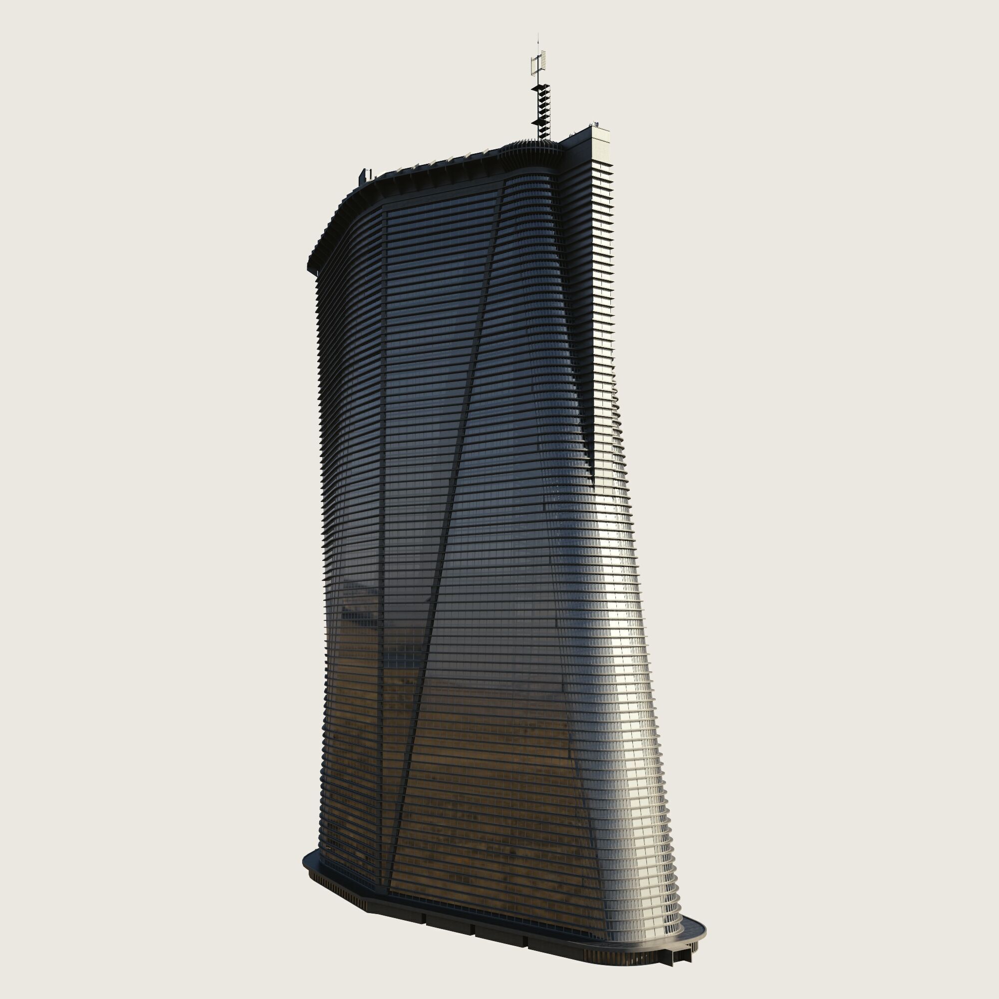 Building Skyscraper City Town Downtown Street Futuristic Utopia Low-poly 3D model_1