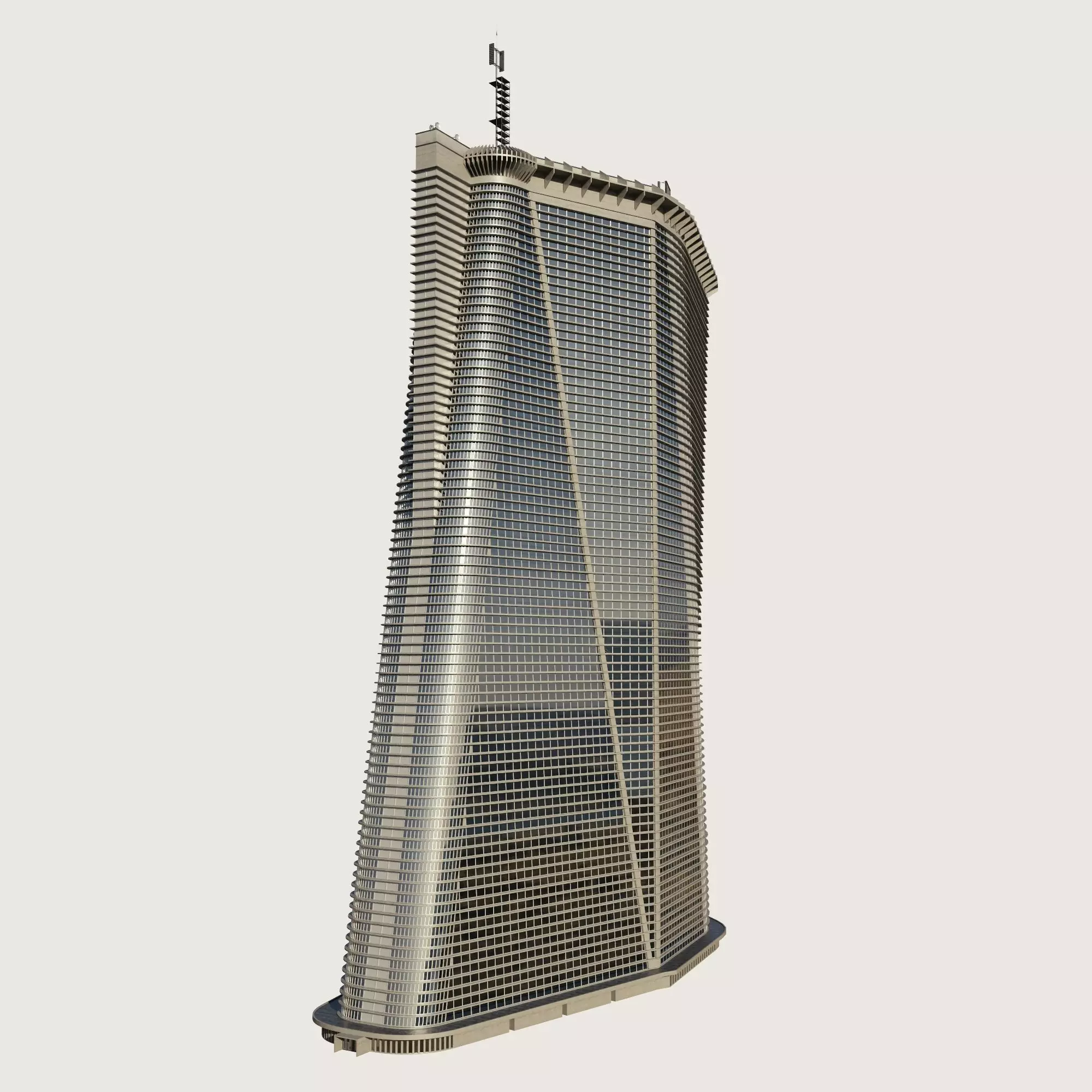 Building Skyscraper City Town Downtown Street Futuristic Utopia Low-poly 3D model_0