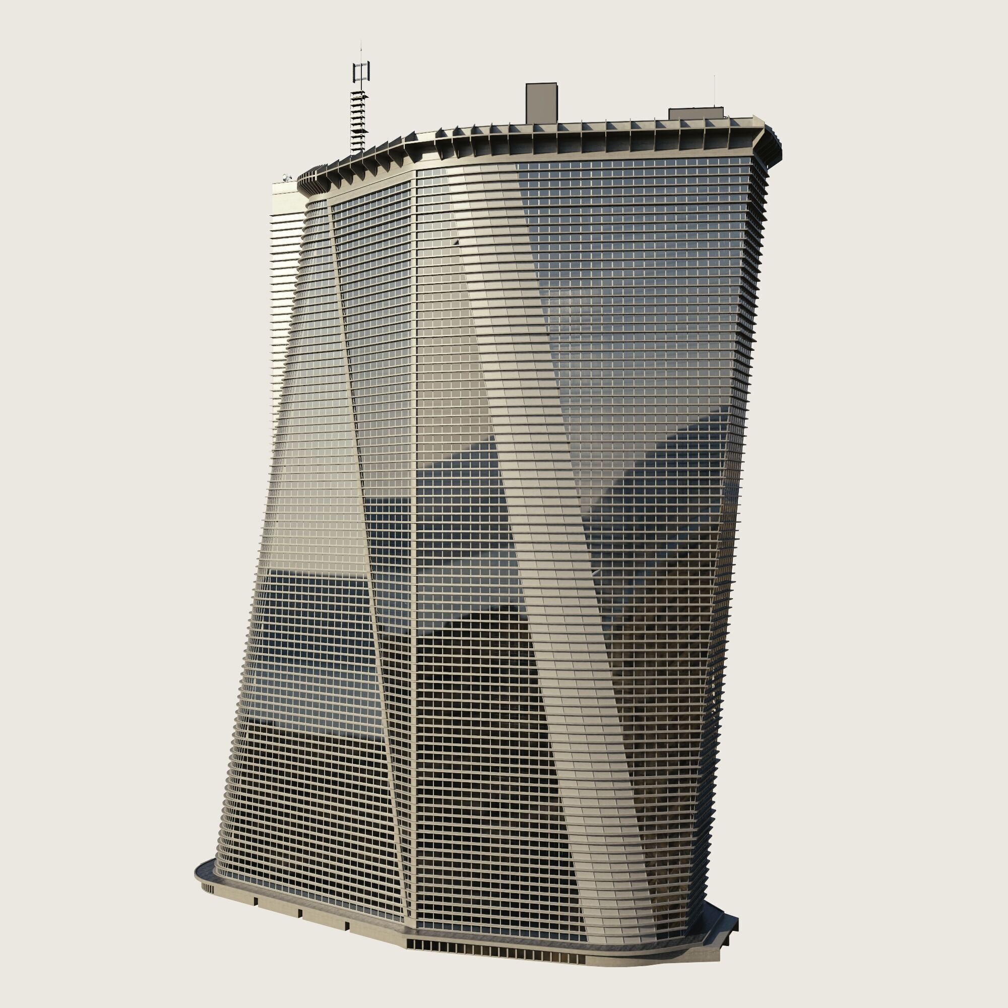 Building Skyscraper City Town Downtown Street Futuristic Utopia Low-poly 3D model_3