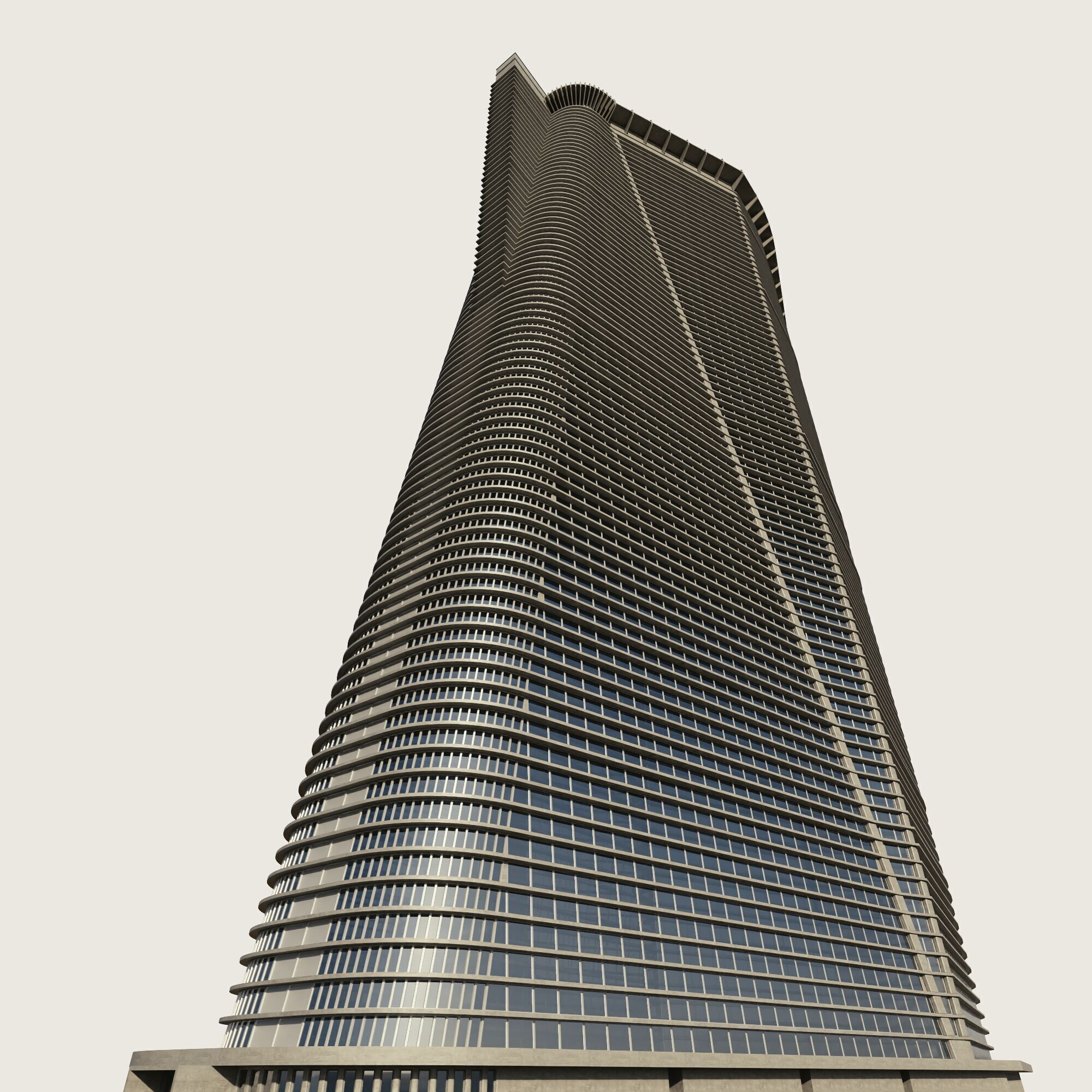 Building Skyscraper City Town Downtown Street Futuristic Utopia Low-poly 3D model_7