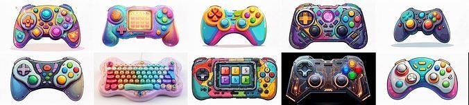 GamePad bundle 1 pack 100 obj Low-poly 3D model
