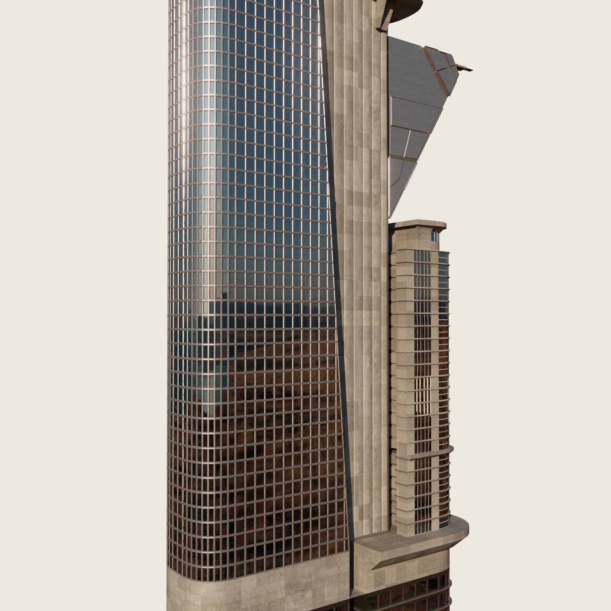 Building Skyscraper City Town Downtown Street Futuristic Utopia Low-poly 3D model_6