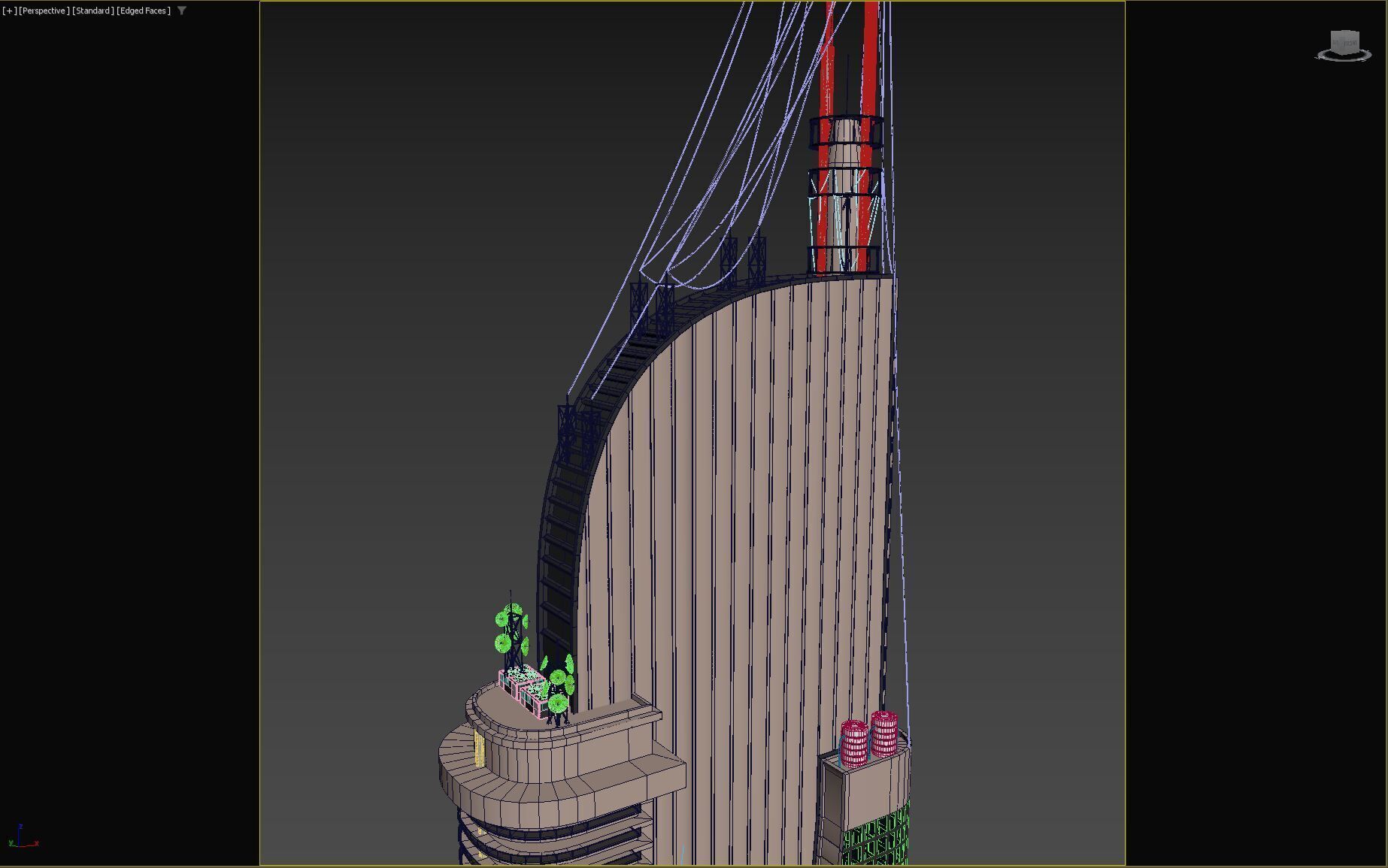 Building Skyscraper City Town Downtown Street Futuristic Utopia Low-poly 3D model_8