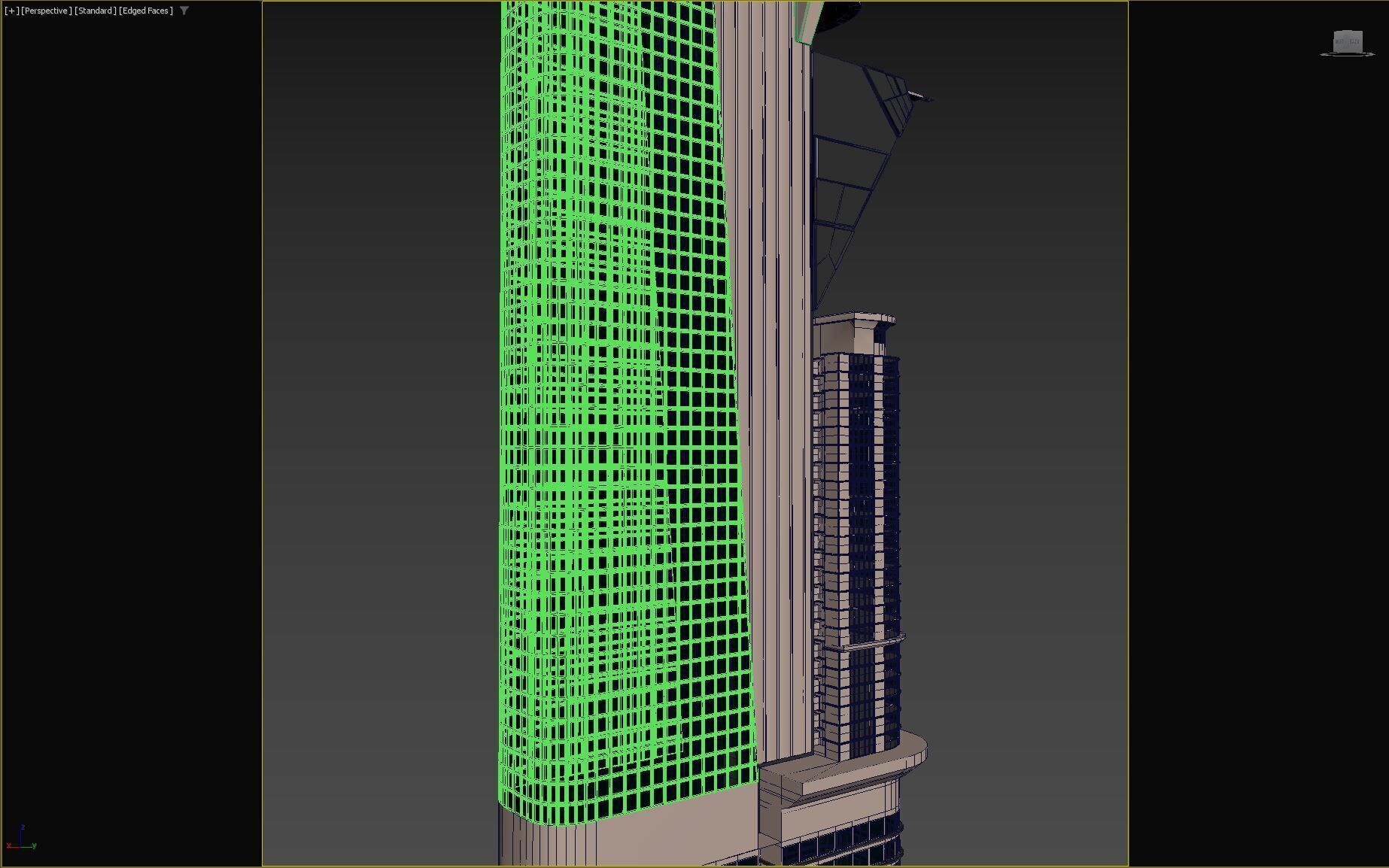 Building Skyscraper City Town Downtown Street Futuristic Utopia Low-poly 3D model_7
