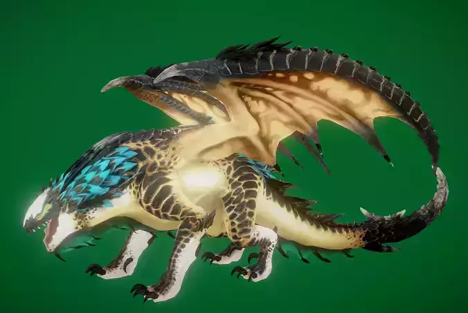  Lizard Dragon  Low-poly 3D model