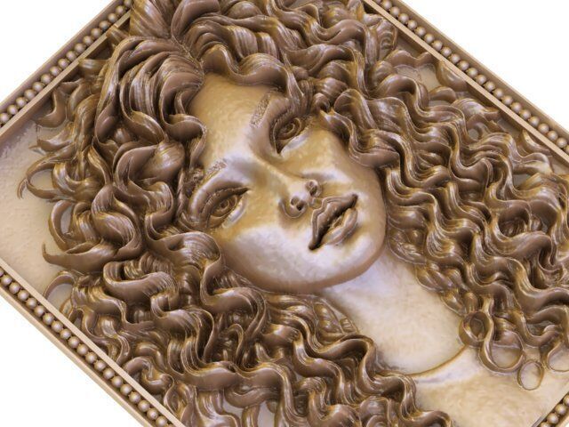 A beautiful face eyes full of mystery and grace 3D model_3