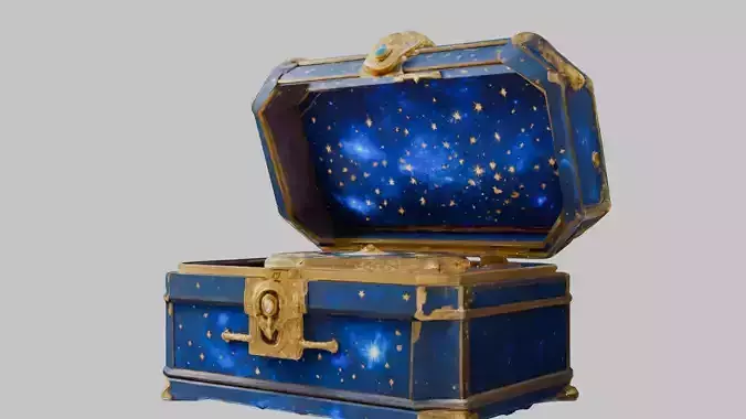 Space Fantasy Music Box Vintage Antique Art DEcoration Low-poly 3D model