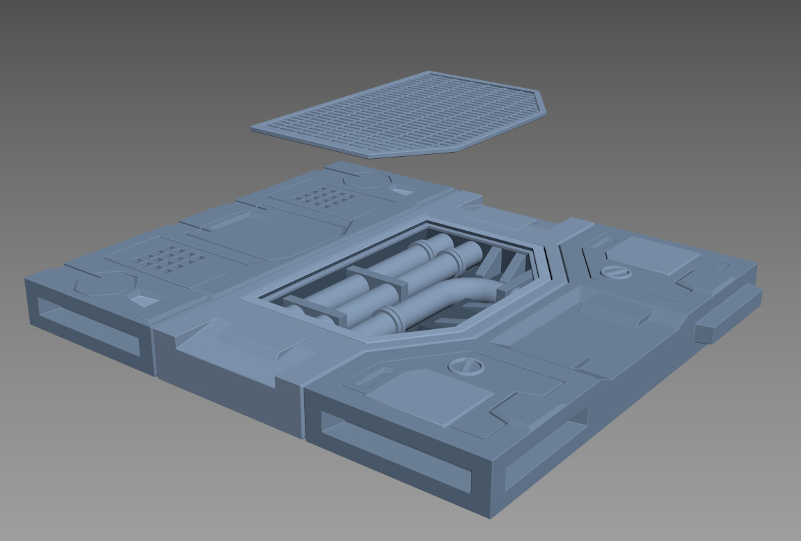 modular panel scifi A01 3dprint 3D print model_2