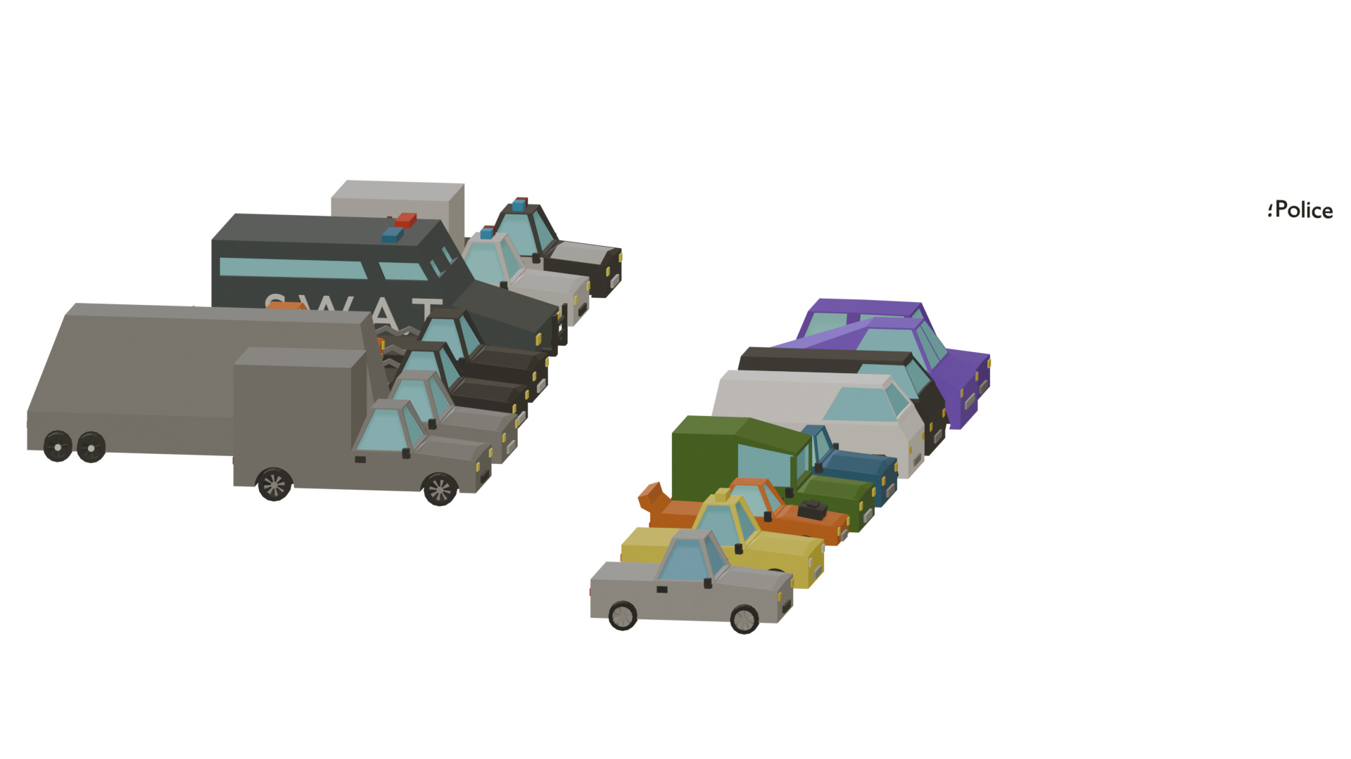 16 Low-Poly Cars Pack Low-poly 3D model_4