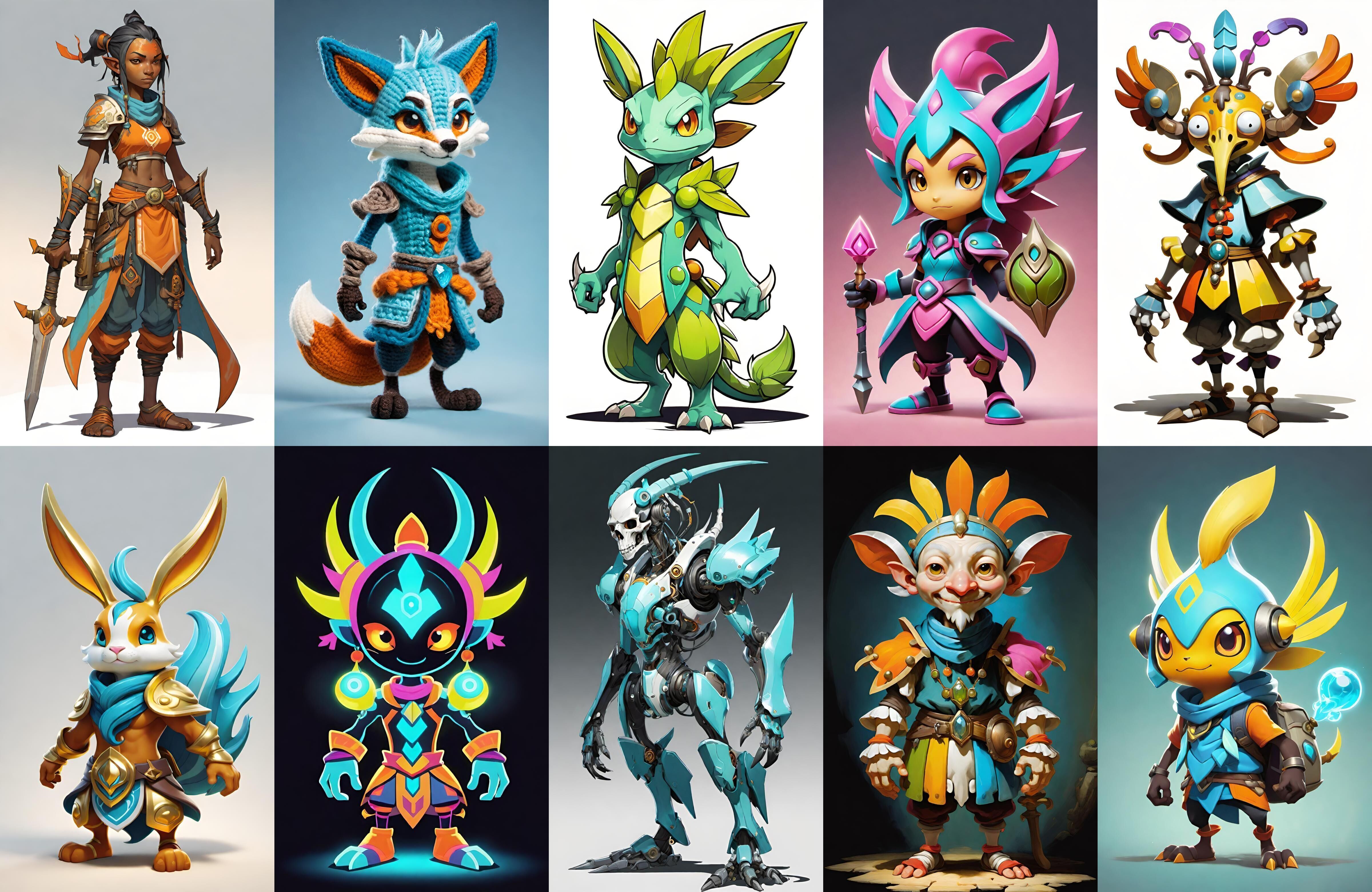 Base warrriorB bundle 9 pack 100 fbx Low-poly 3D model_6