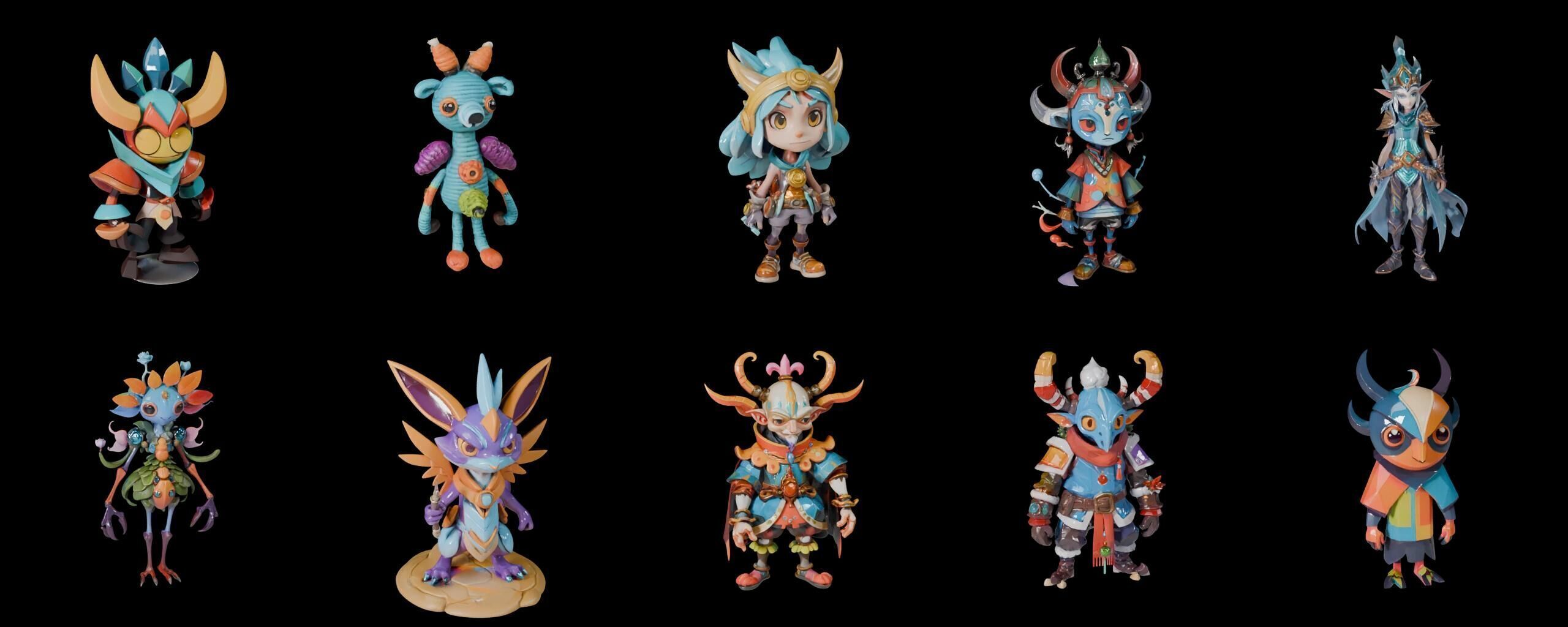 Base warrriorB bundle 9 pack 100 fbx Low-poly 3D model_13