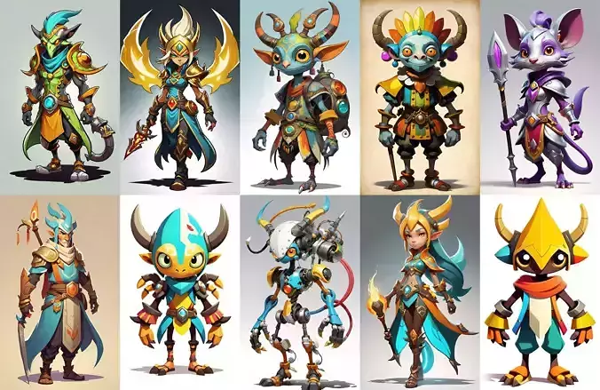 Base warrriorB bundle 9 pack 100 fbx