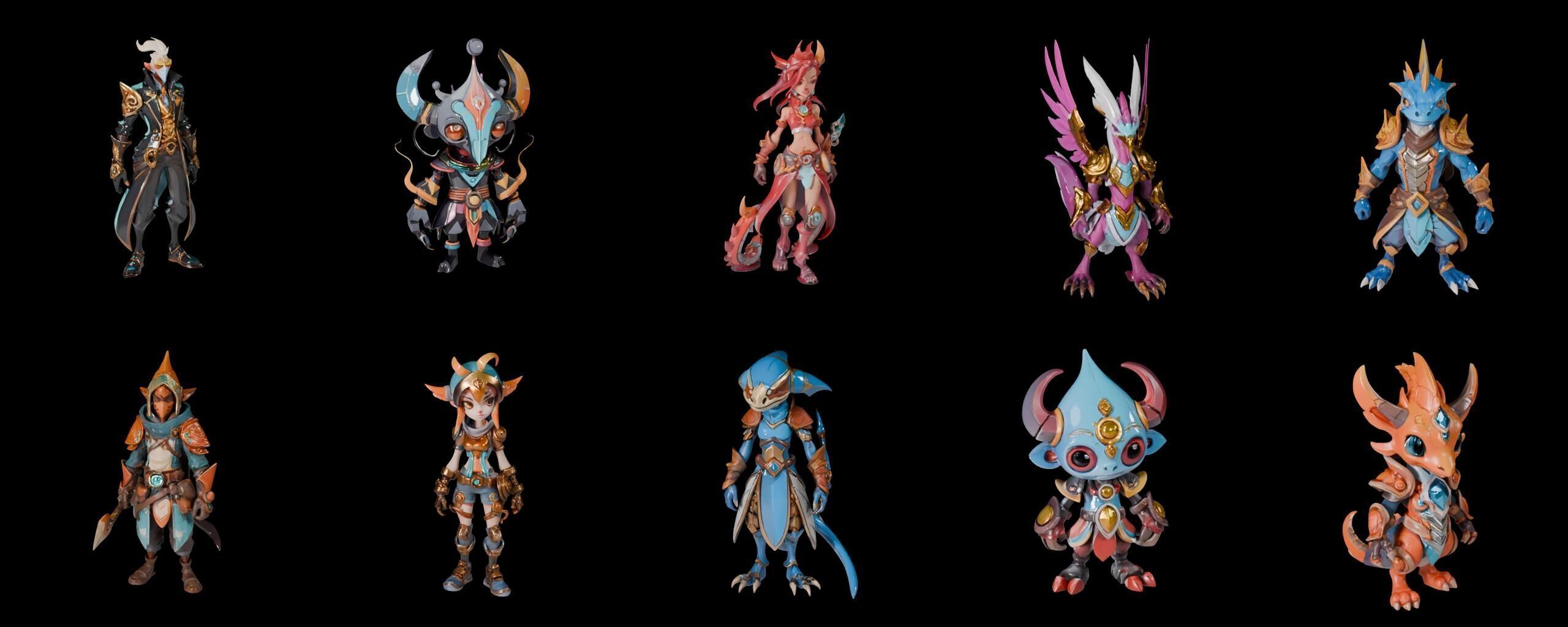 Base warrriorB bundle 9 pack 100 fbx Low-poly 3D model_15