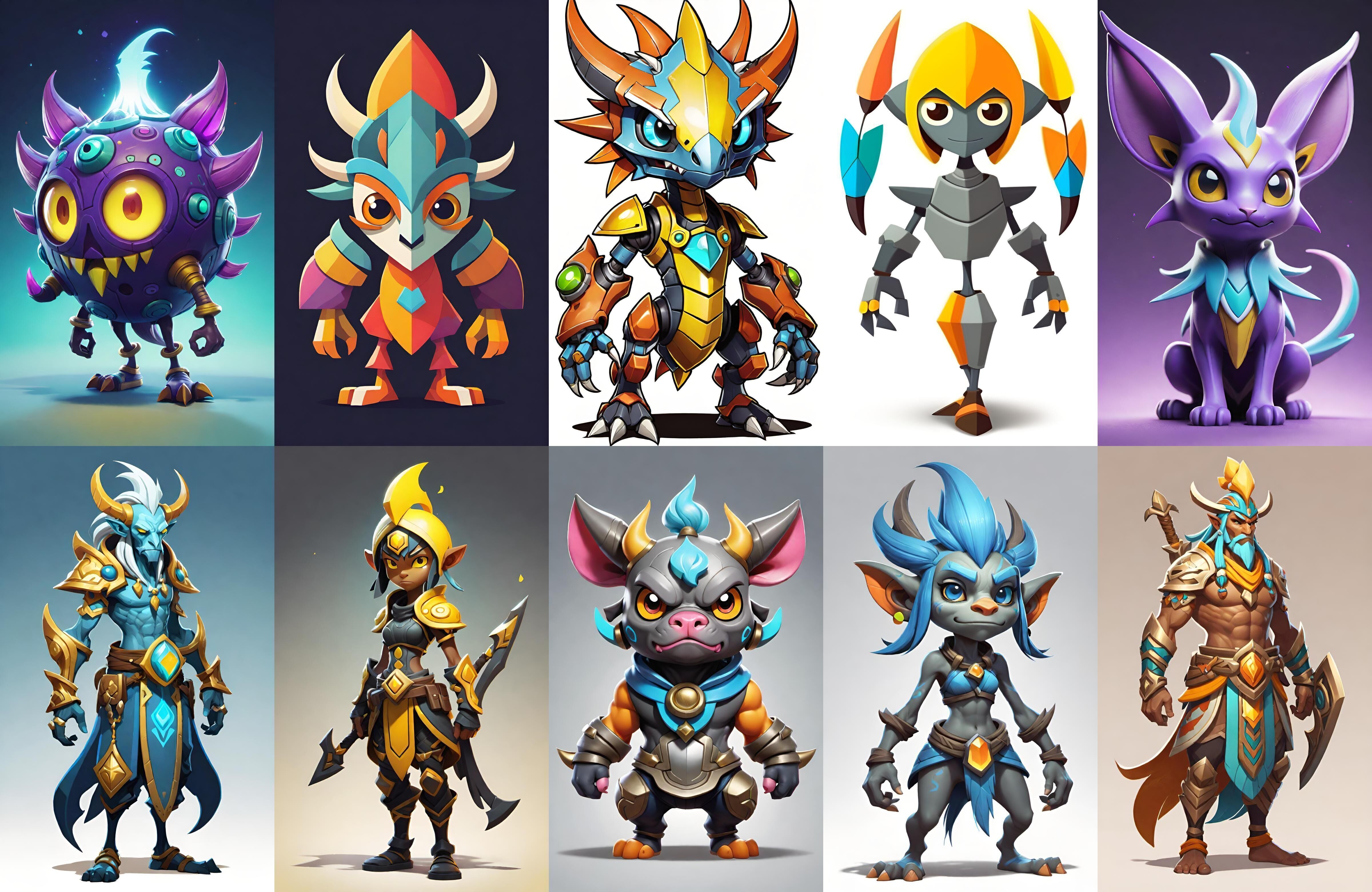 Base warrriorB bundle 9 pack 100 fbx Low-poly 3D model_2