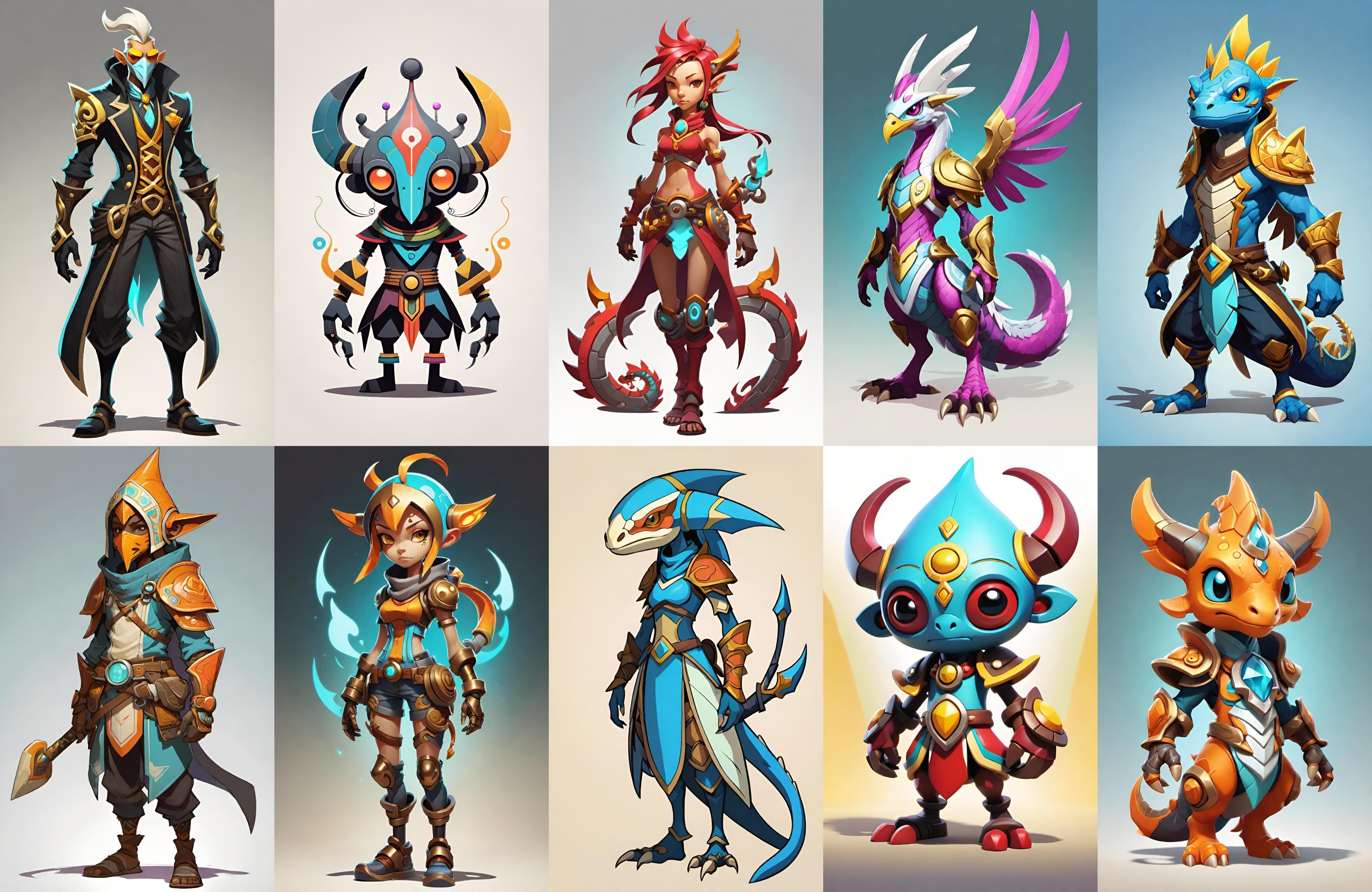 Base warrriorB bundle 9 pack 100 fbx Low-poly 3D model_14