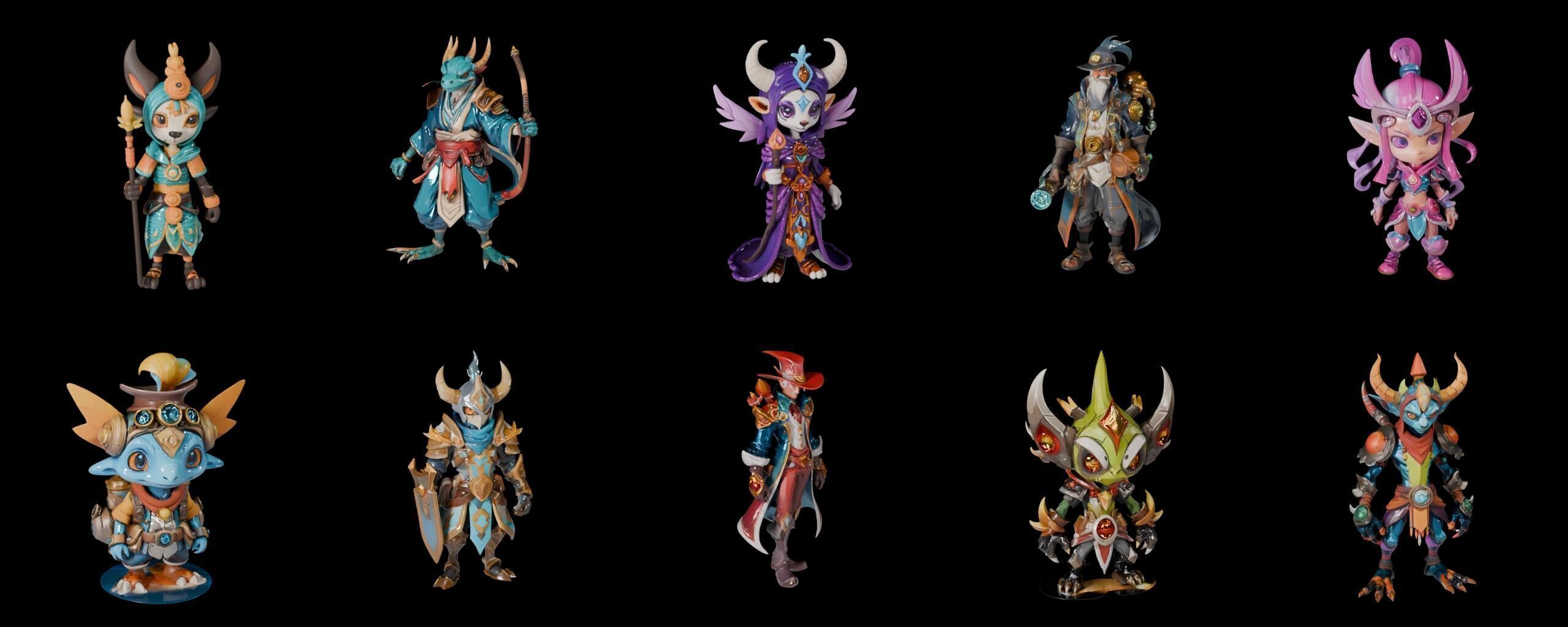 Base warrriorB bundle 9 pack 100 fbx Low-poly 3D model_17