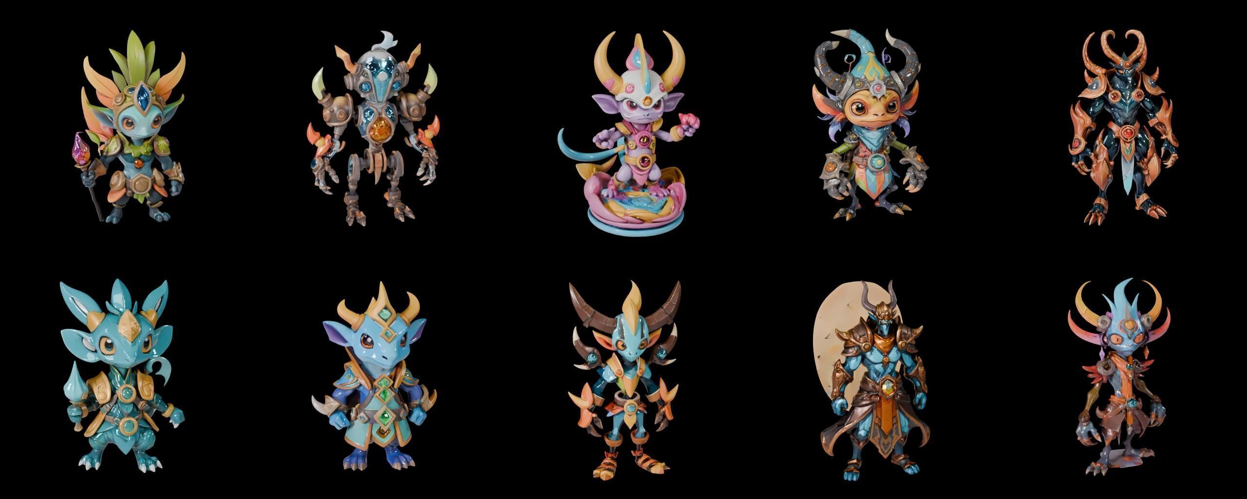 Base warrriorB bundle 9 pack 100 fbx Low-poly 3D model_5