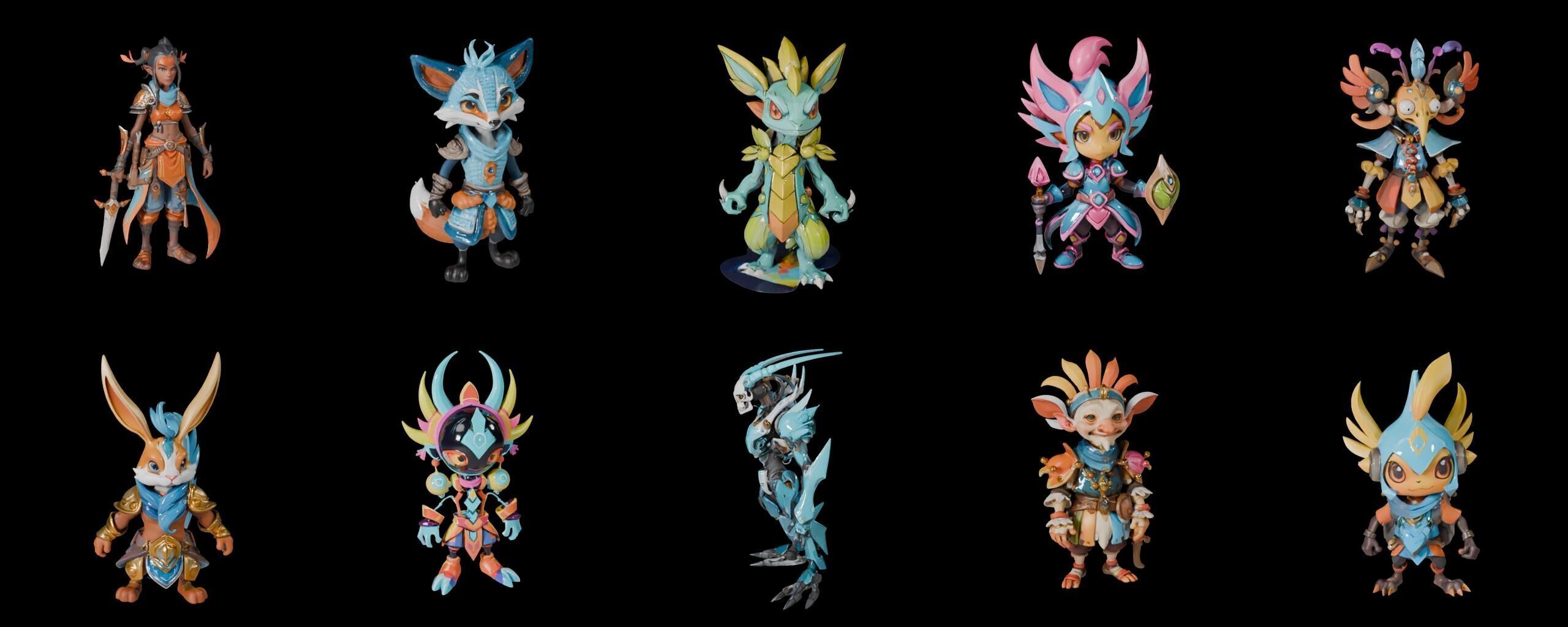 Base warrriorB bundle 9 pack 100 fbx Low-poly 3D model_7