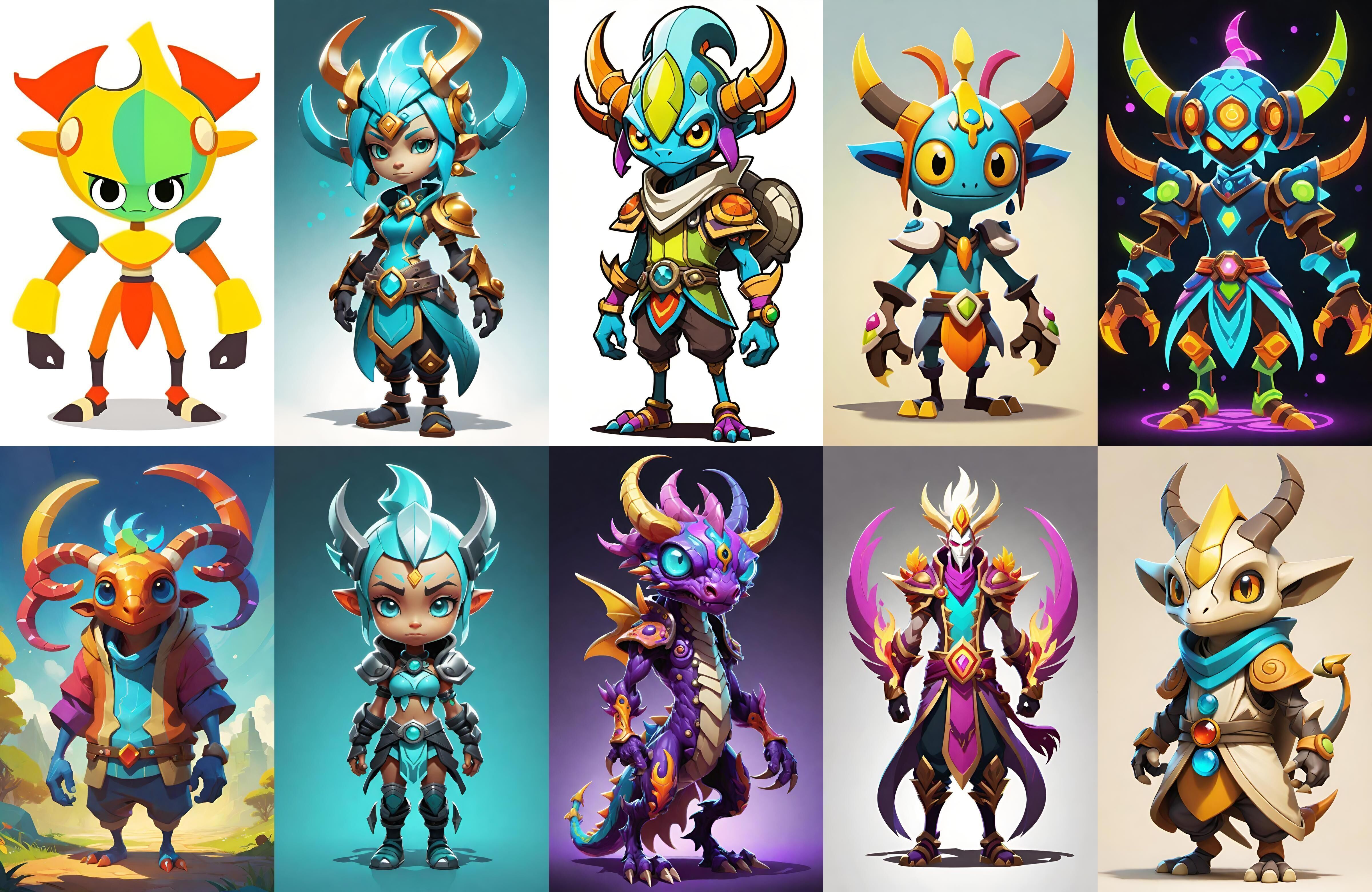 Base warrriorB bundle 9 pack 100 fbx Low-poly 3D model_10