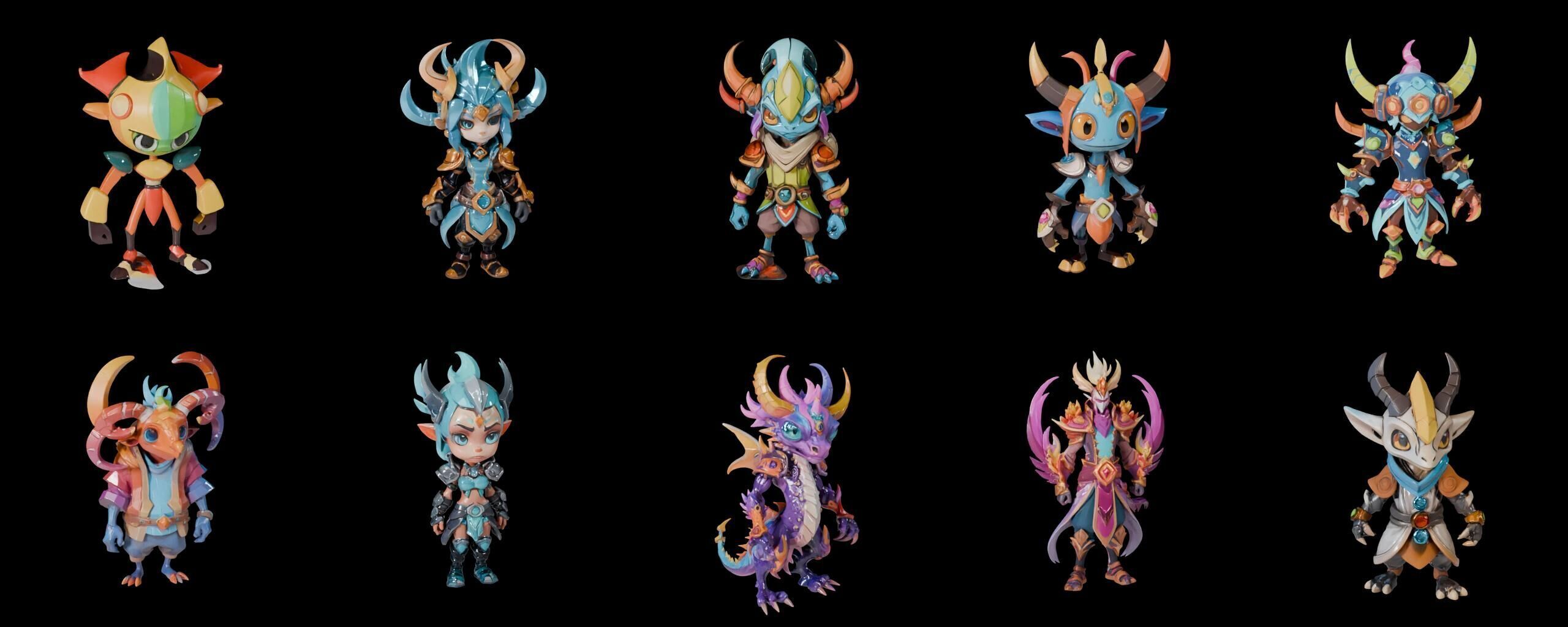 Base warrriorB bundle 9 pack 100 fbx Low-poly 3D model_11