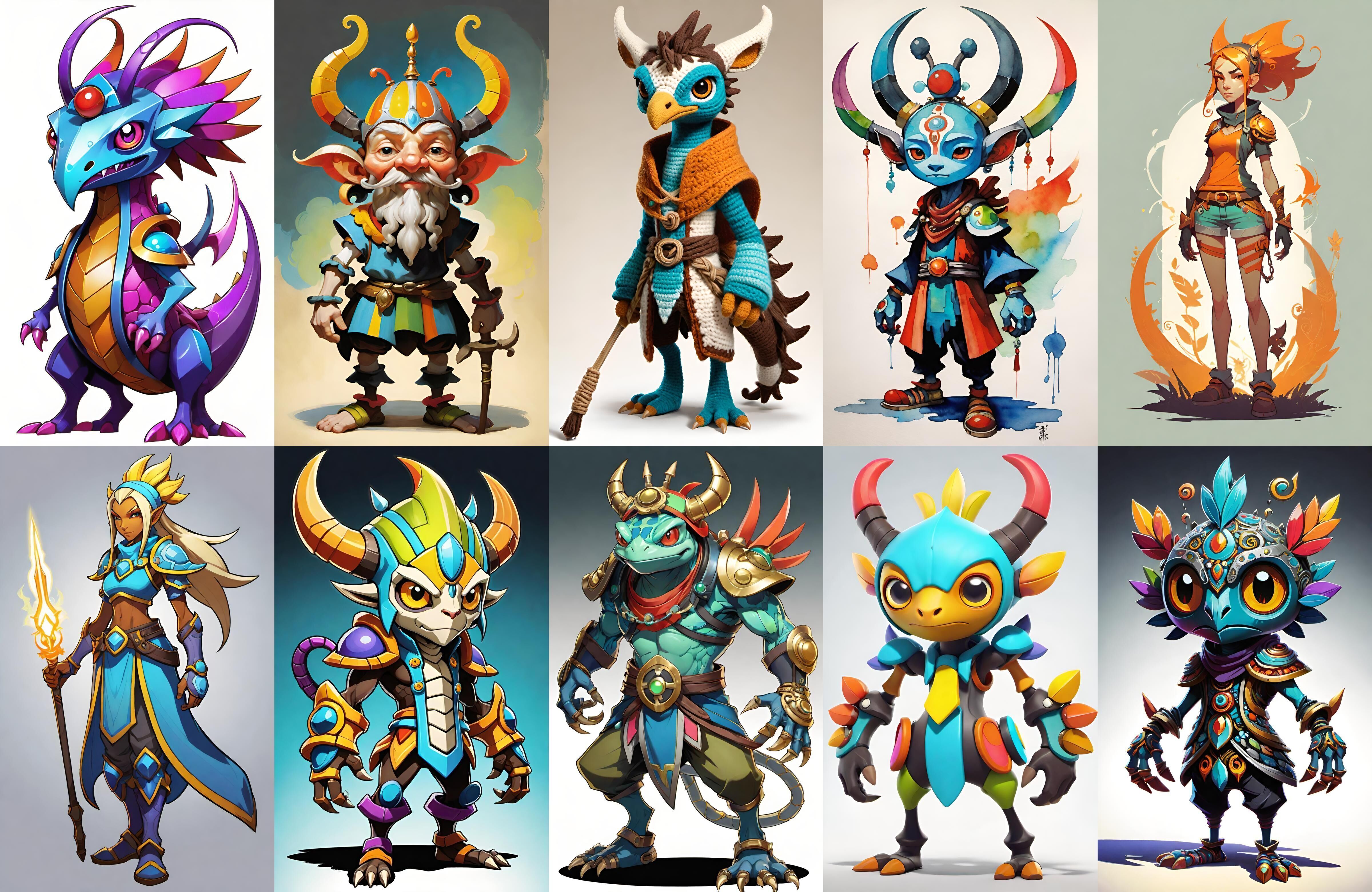 Base warrriorB bundle 9 pack 100 fbx Low-poly 3D model_8