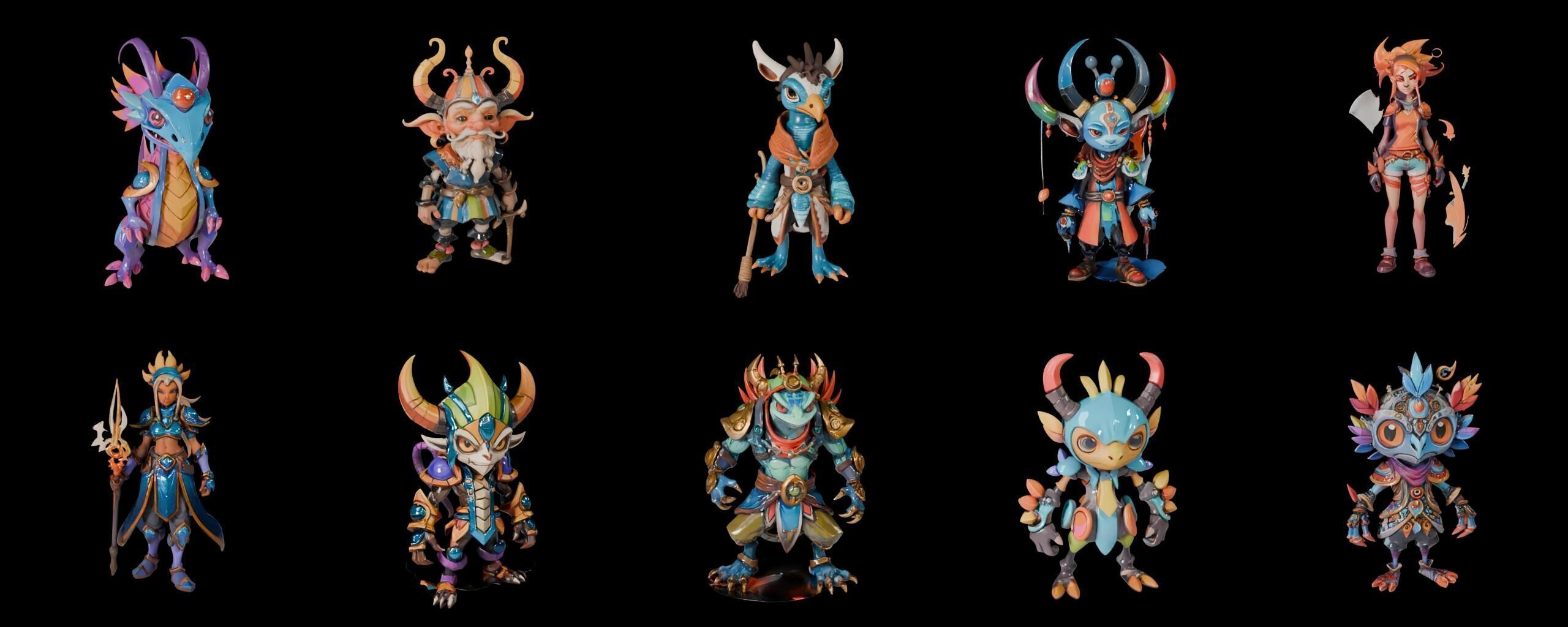 Base warrriorB bundle 9 pack 100 fbx Low-poly 3D model_9