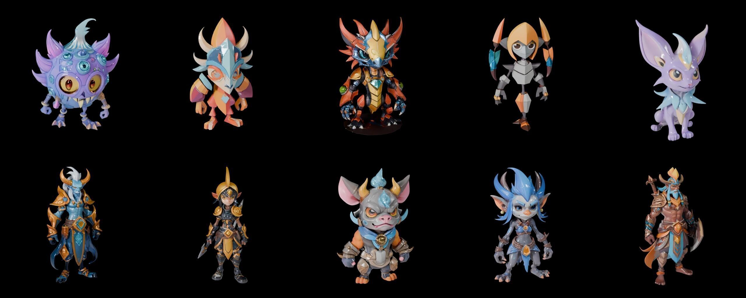 Base warrriorB bundle 9 pack 100 fbx Low-poly 3D model_3