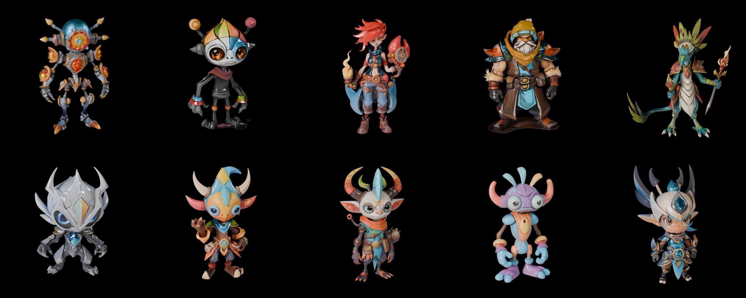 Base warrriorB bundle 9 pack 100 fbx Low-poly 3D model_19