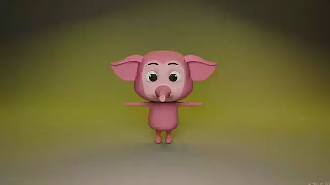 Baby Elephant Charactar Model And RIgged
