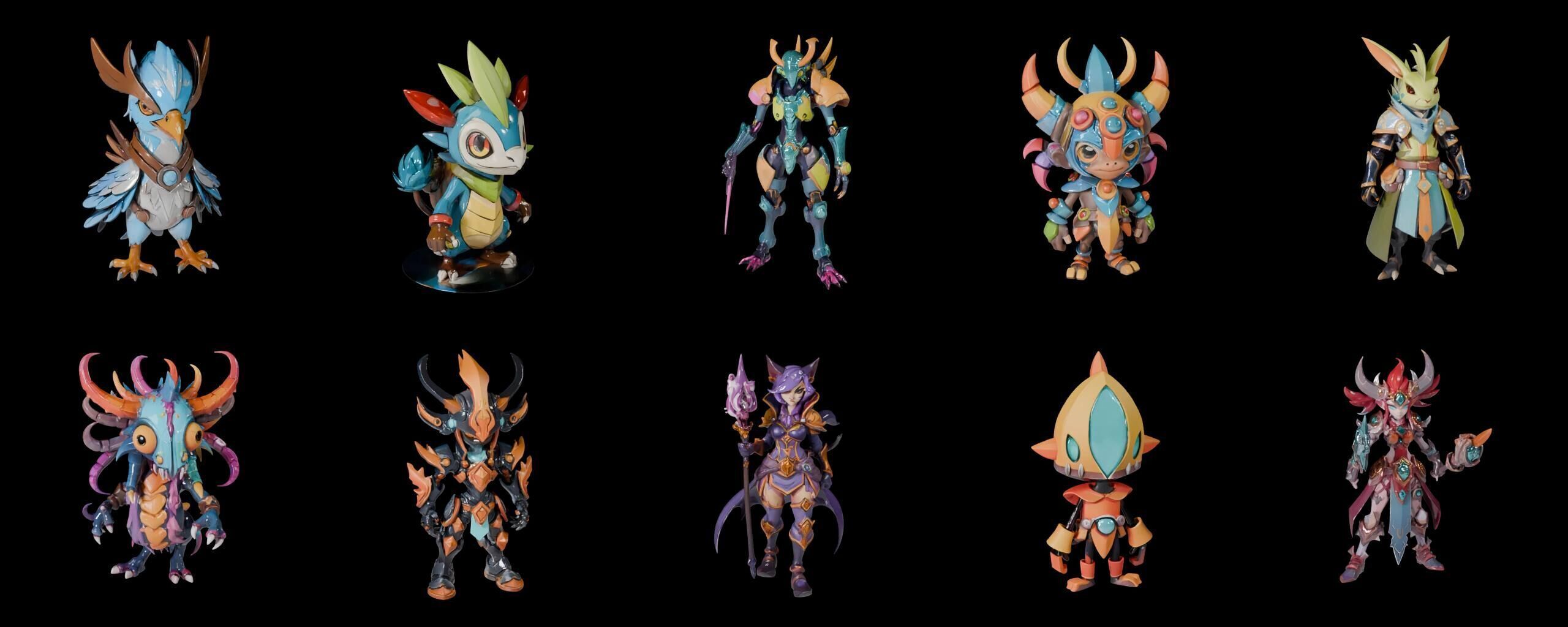 Base warrriorB bundle 7 pack 100 fbx Low-poly 3D model_15