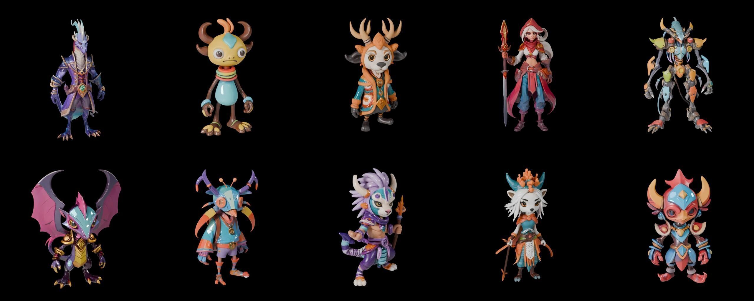 Base warrriorB bundle 7 pack 100 fbx Low-poly 3D model_7