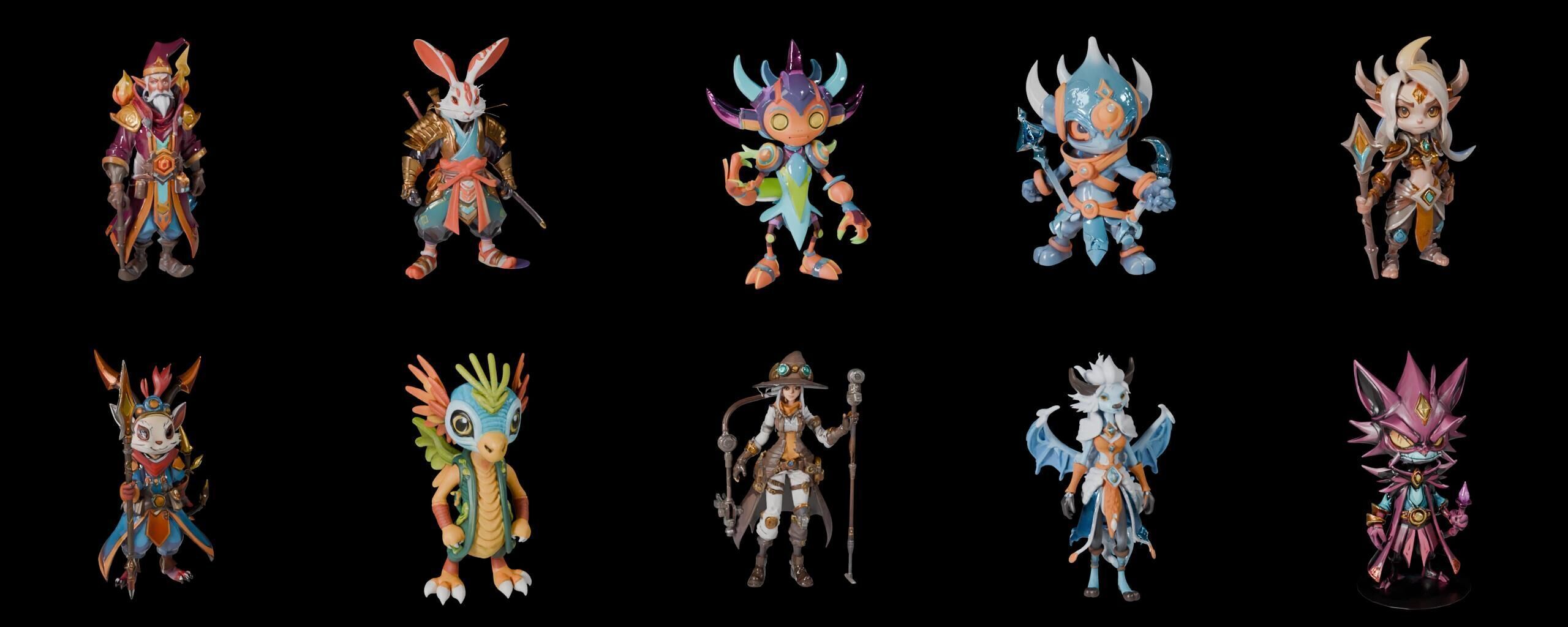 Base warrriorB bundle 7 pack 100 fbx Low-poly 3D model_3