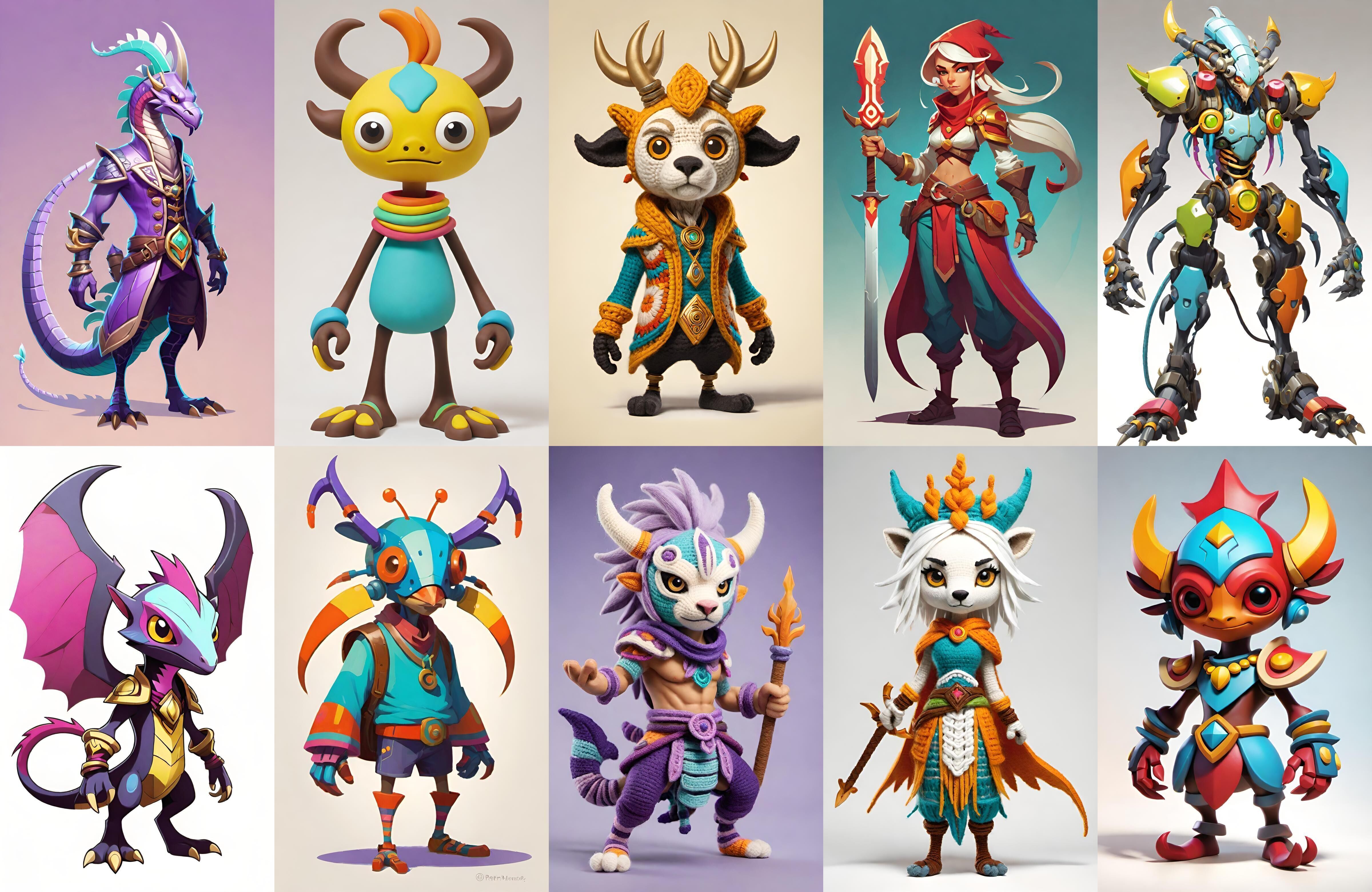 Base warrriorB bundle 7 pack 100 fbx Low-poly 3D model_6