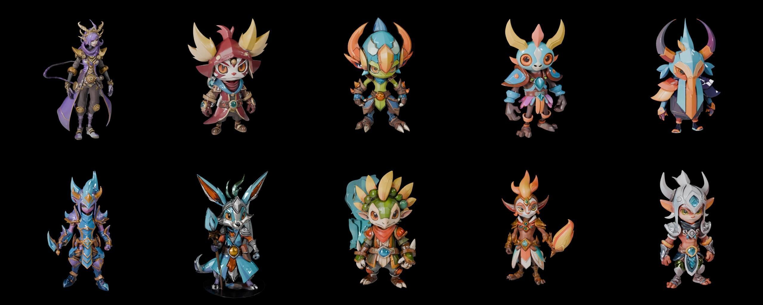 Base warrriorB bundle 7 pack 100 fbx Low-poly 3D model_5